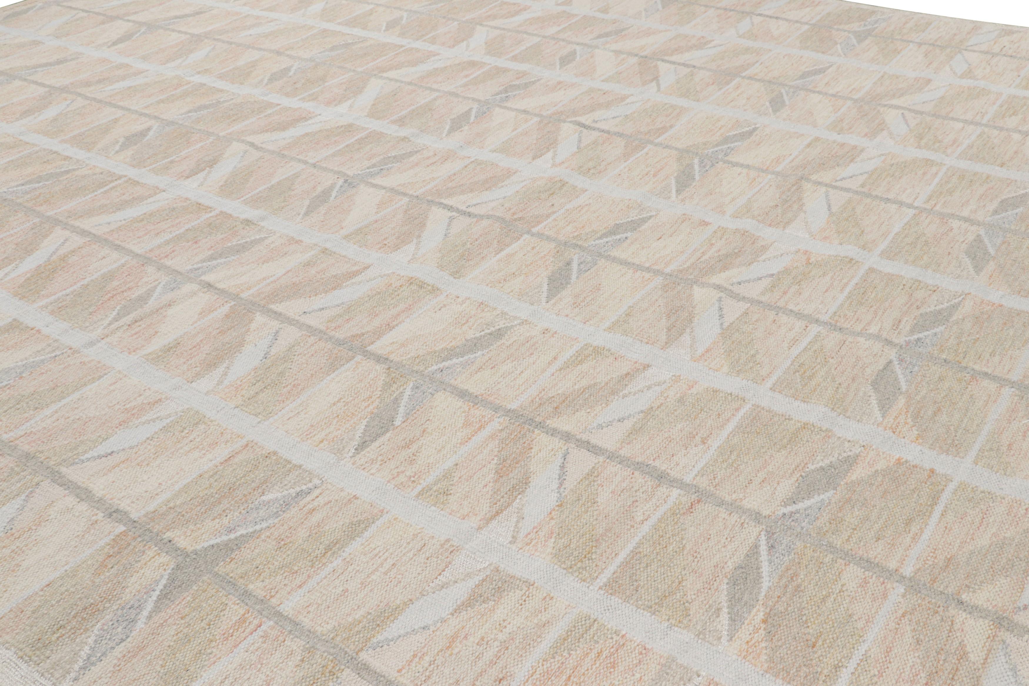 Made with handwoven wool, this 14x18 oversized rug is an exciting new addition to Rug 
Kilim’s Scandinavian rug collection—a contemporary reimagining of Swedish minimalism and vintage rugs and textiles of Rollakan and Rya traditions.

On the