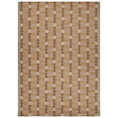 Rug & Kilim's übergroßer Teppich im skandinavischen Stil in Rosa mit geometrischen Mustern