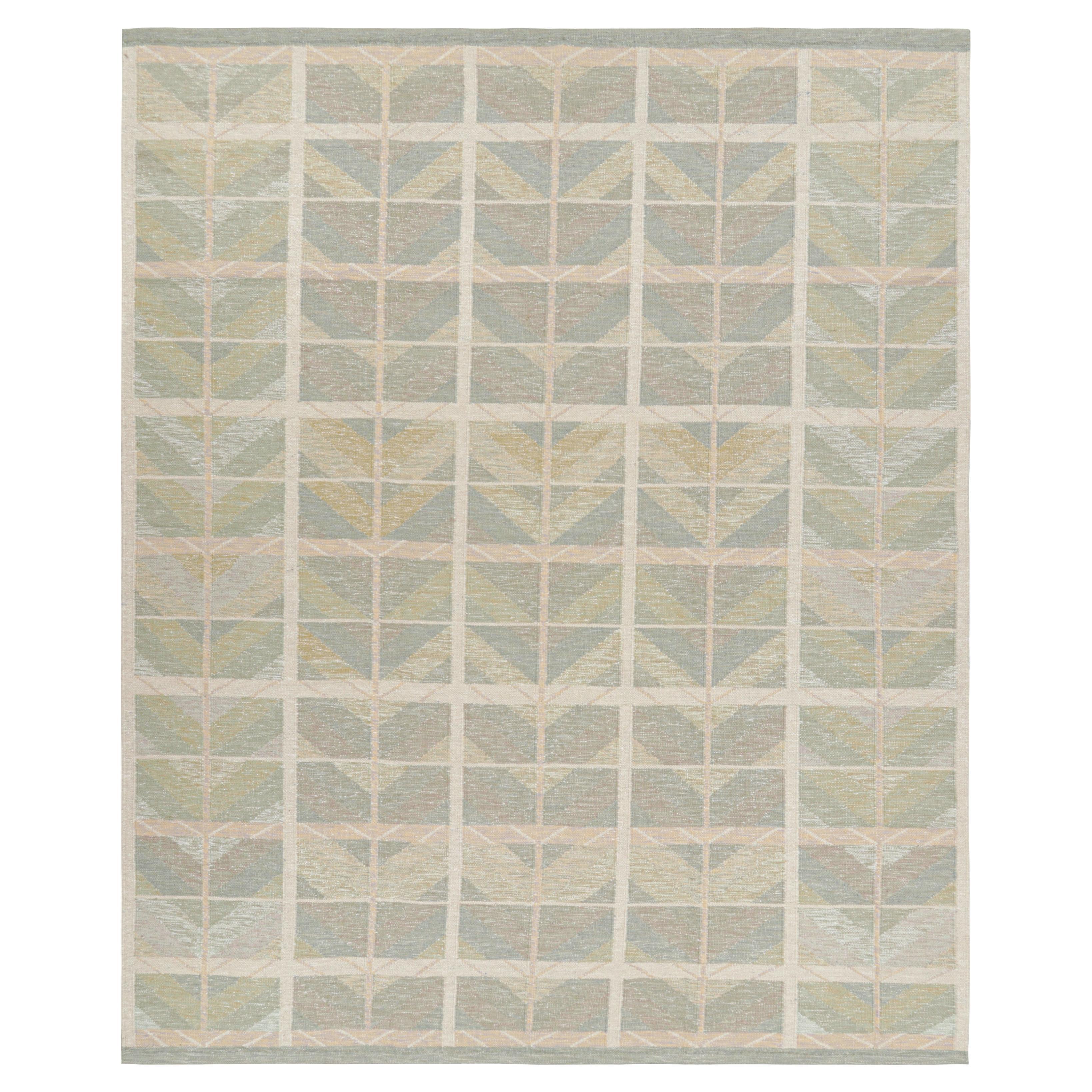 Rug & Kilim's Oversized Scandinavian Style Rug with Geometric Chevron Patterns