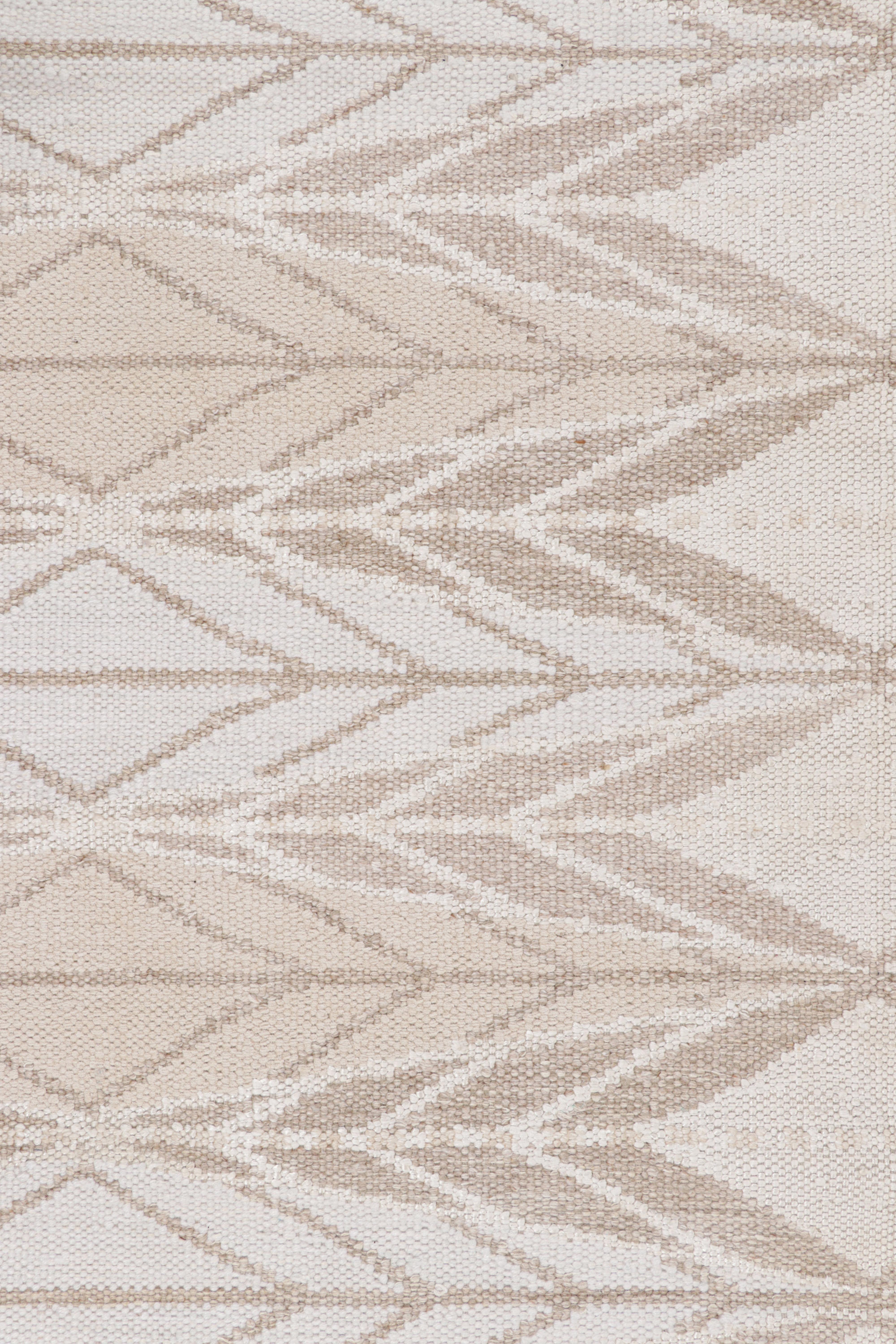 Modern Rug & Kilim’s Oversized Scandinavian Style Rug with Geometric Patterns For Sale