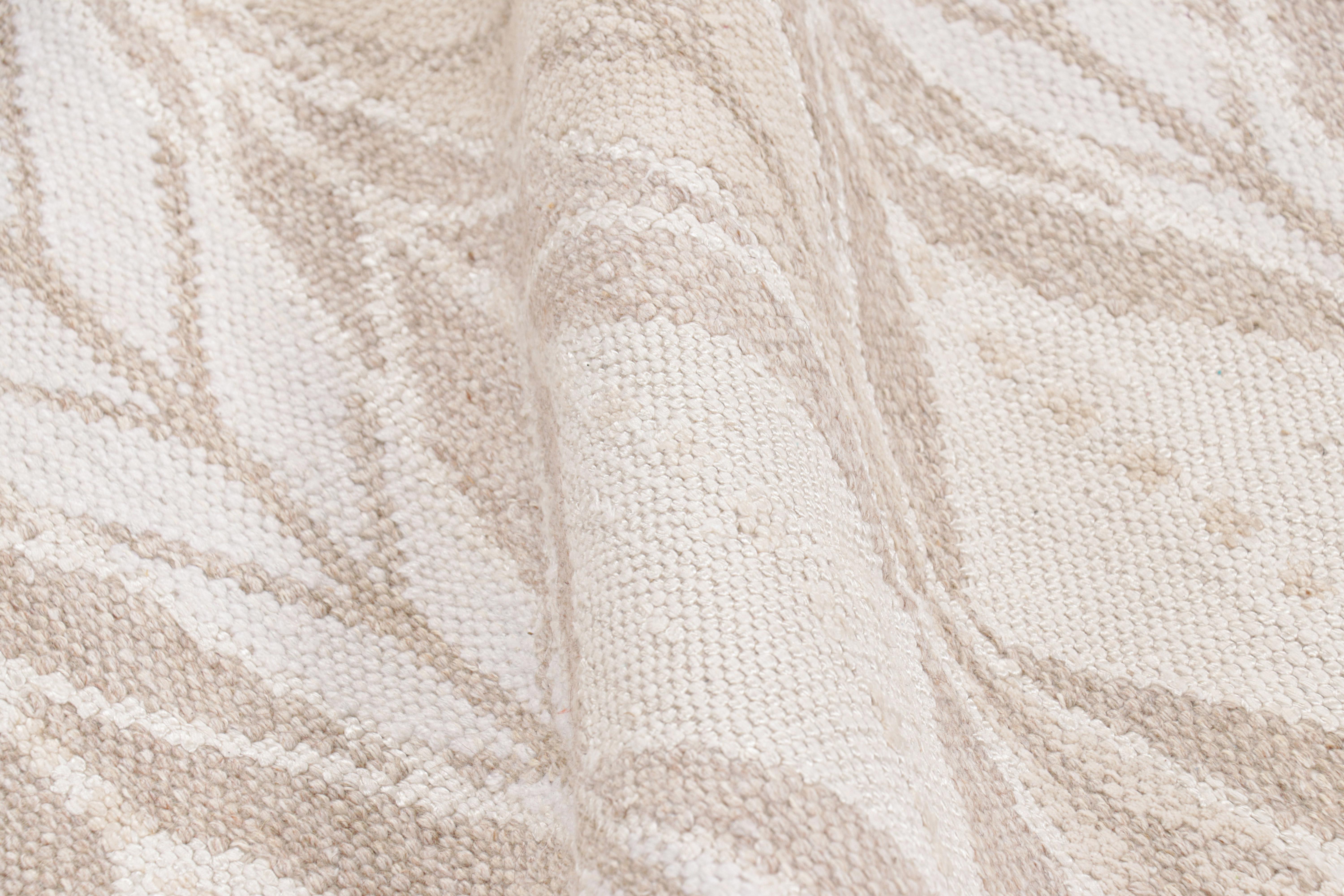 Contemporary Rug & Kilim’s Oversized Scandinavian Style Rug with Geometric Patterns For Sale