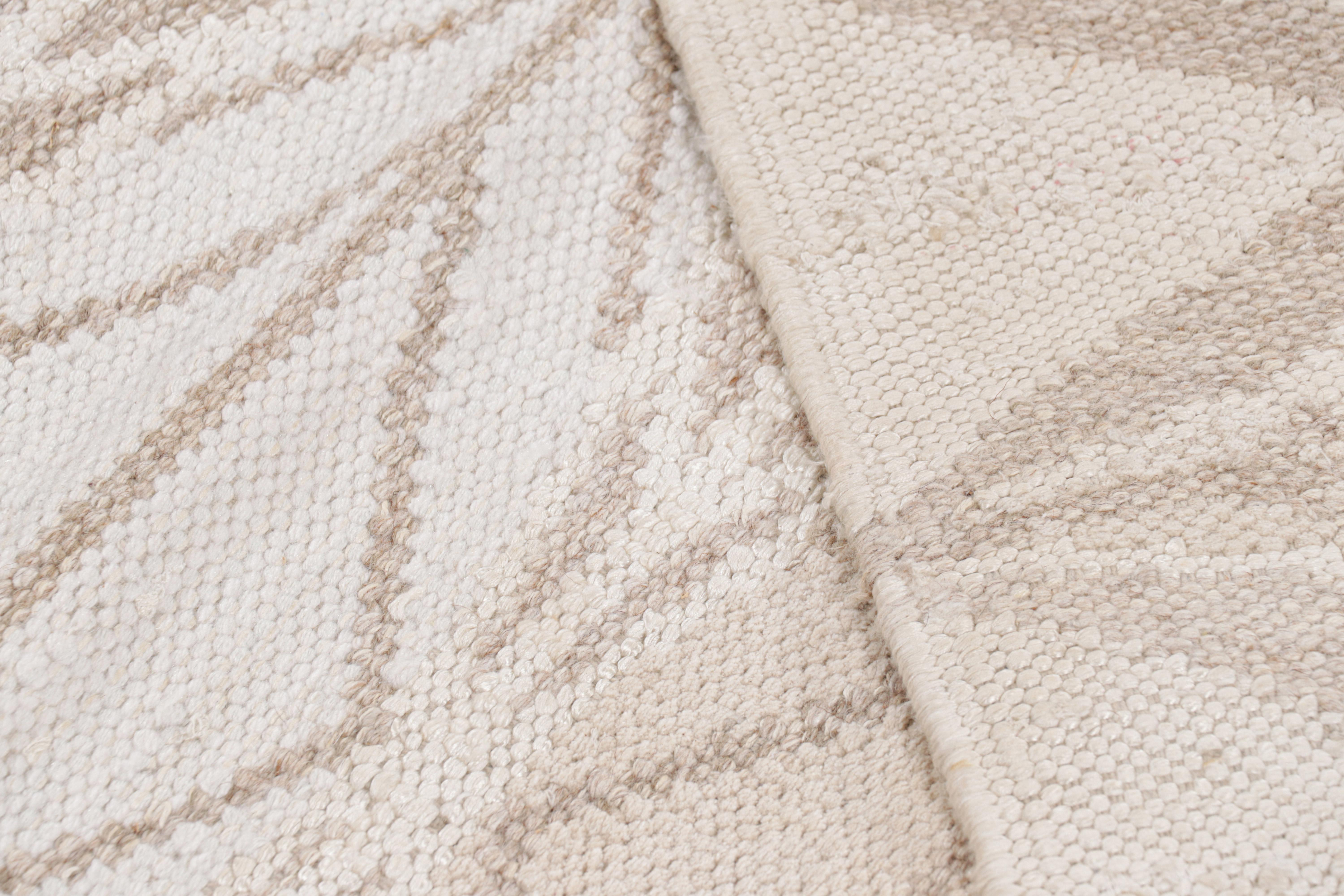 Wool Rug & Kilim’s Oversized Scandinavian Style Rug with Geometric Patterns For Sale