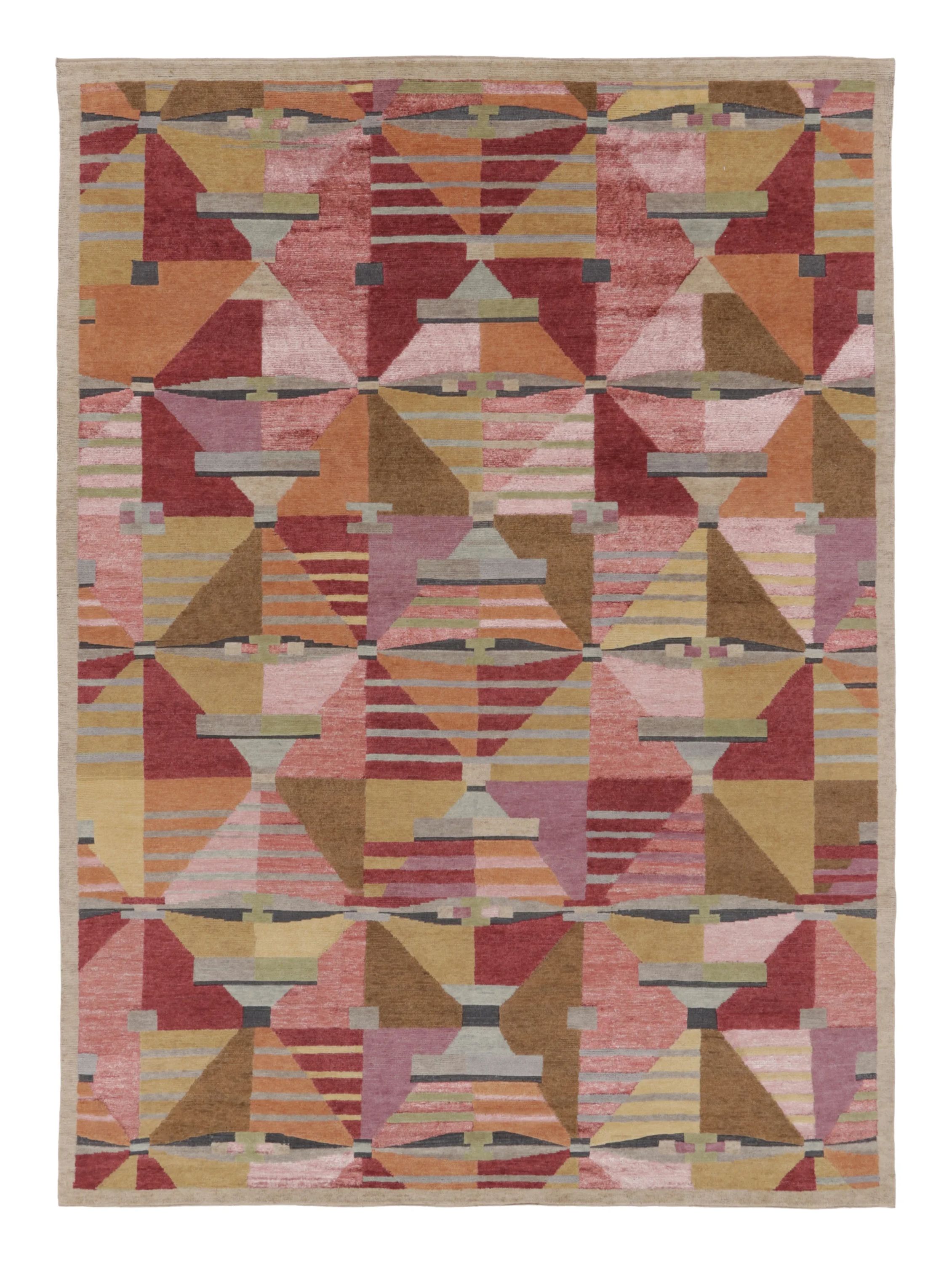 Rug & Kilim’s Oversized Scandinavian Style Rug with Polychromatic Pattern