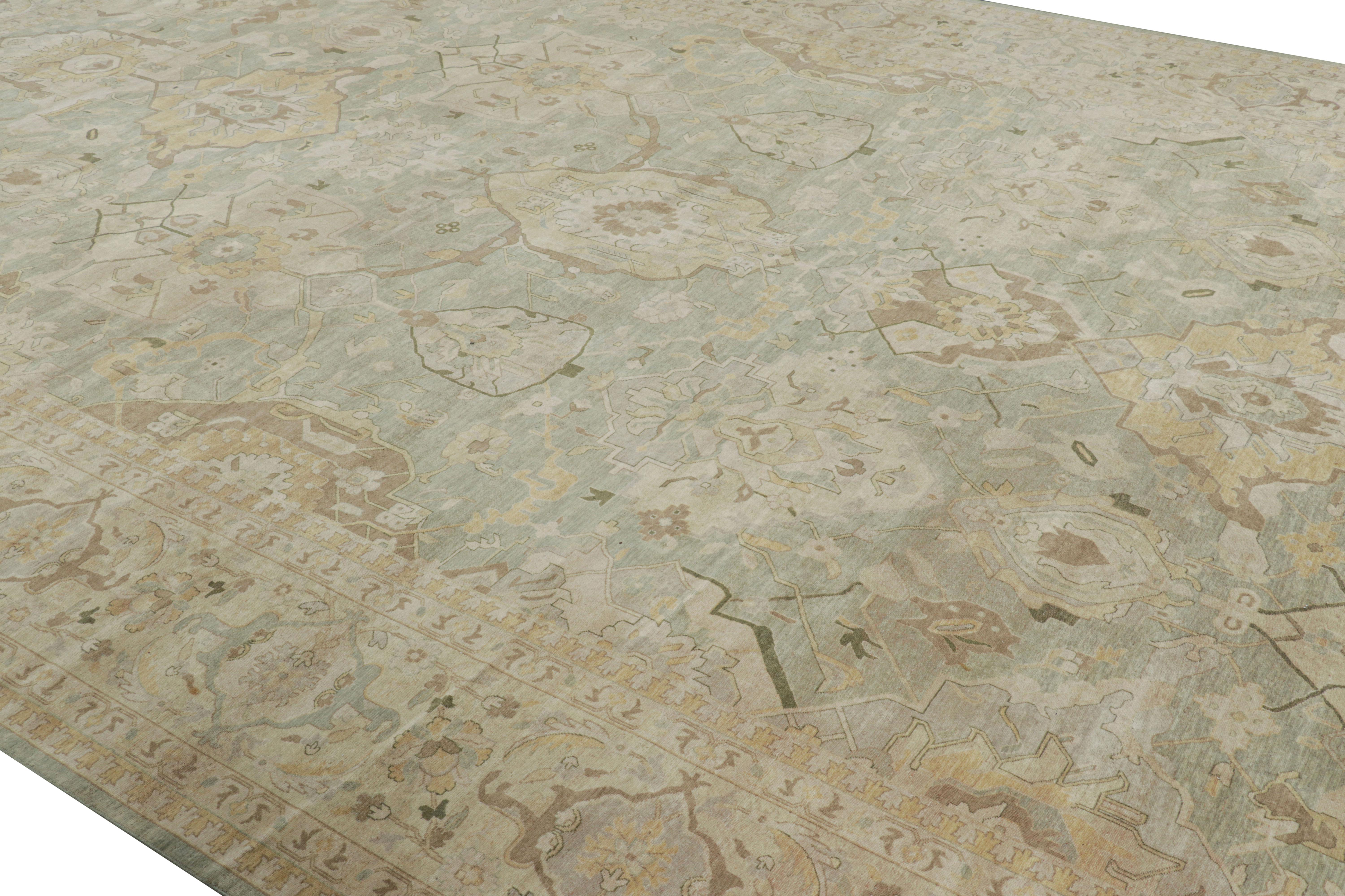 Noué à la main en laine, ce tapis moderne 12x18 nommé 