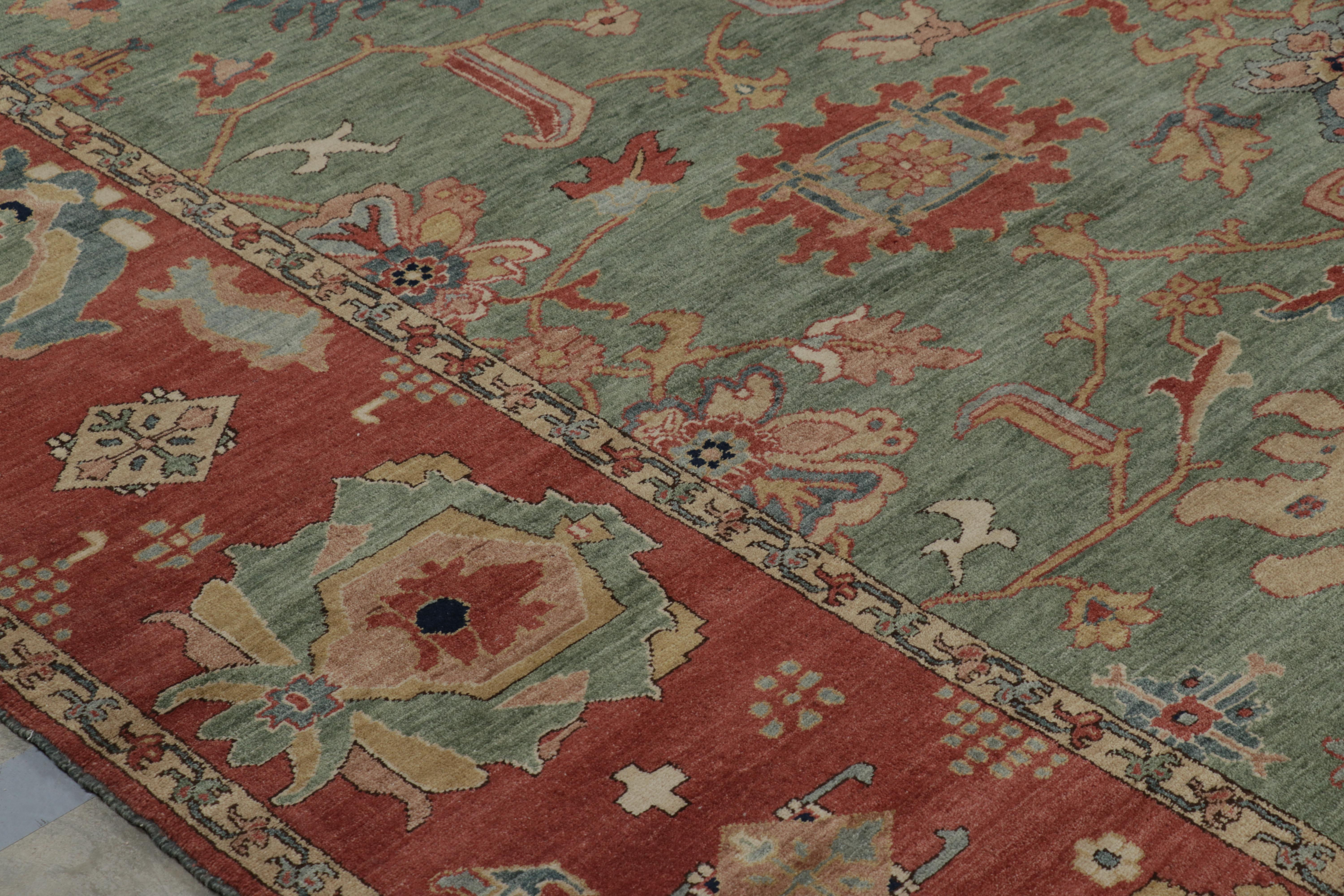 Rug & Kilim's übergroßer Teppich im Sultanabad-Stil in Teal Green mit Blumenmustern im Zustand „Neu“ im Angebot in Long Island City, NY