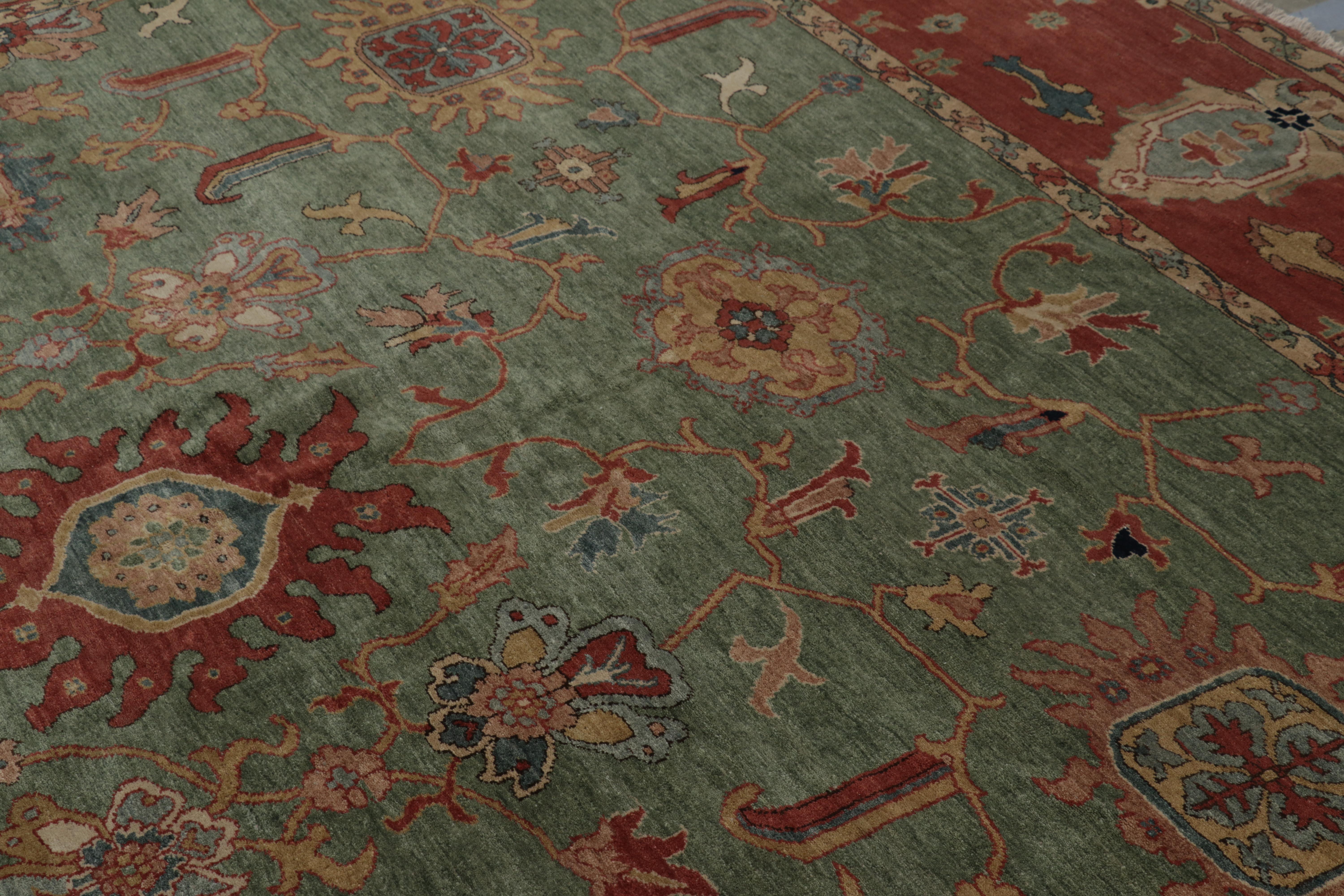 Rug & Kilim's übergroßer Teppich im Sultanabad-Stil in Teal Green mit Blumenmustern (21. Jahrhundert und zeitgenössisch) im Angebot