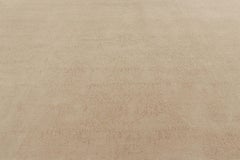 Rug & Kilim’s Oversized Textural Custom Rug Design, Solid Beige and Cream Striae