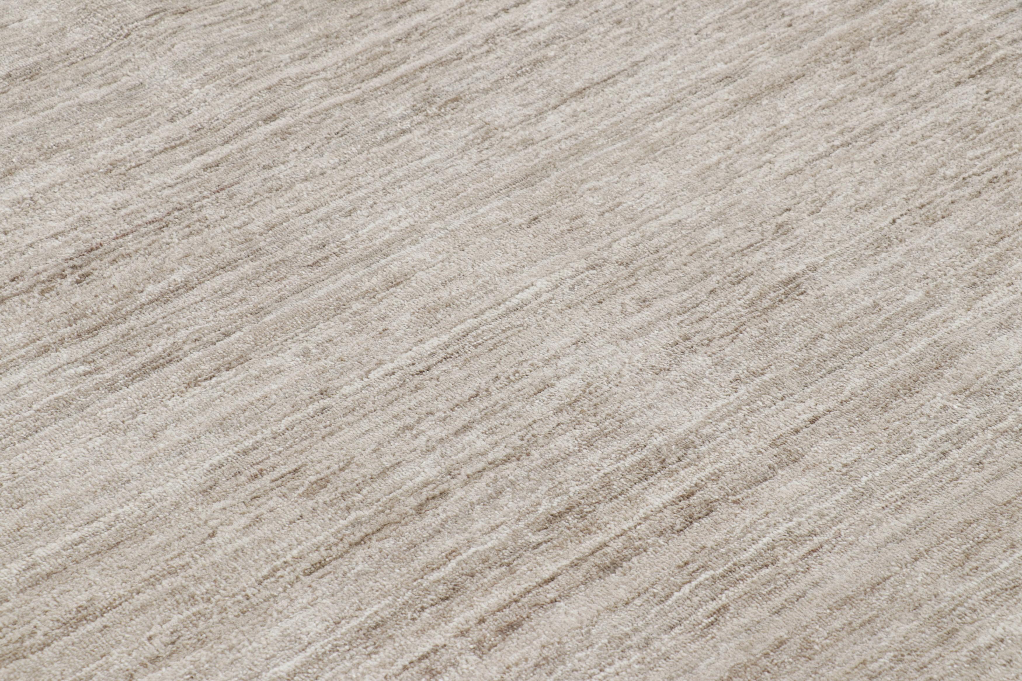 Rug & Kilim’s Oversized Textural Rug In Solid Beige and Cream Tones and Striae In New Condition For Sale In Long Island City, NY