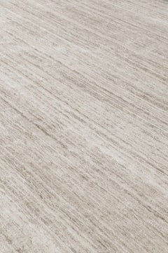 Rug & Kilim’s Oversized Textural Rug In Solid Beige and White Tones and Striae