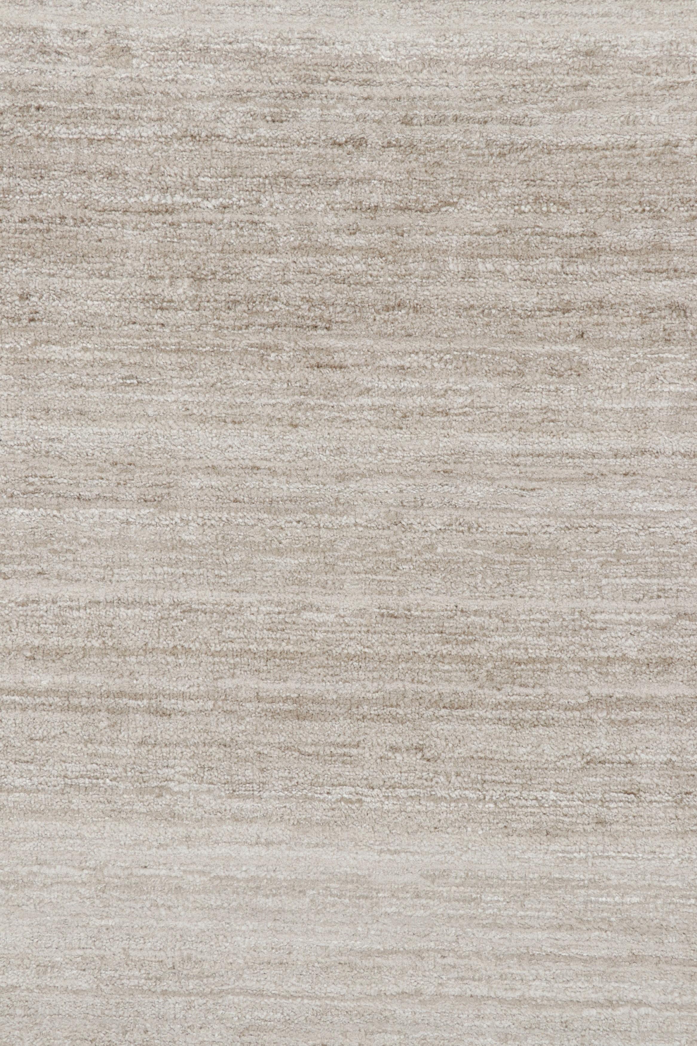 Rug & Kilim’s Oversized Textural Rug In Solid Beige and White Tones and Striae In New Condition For Sale In Long Island City, NY