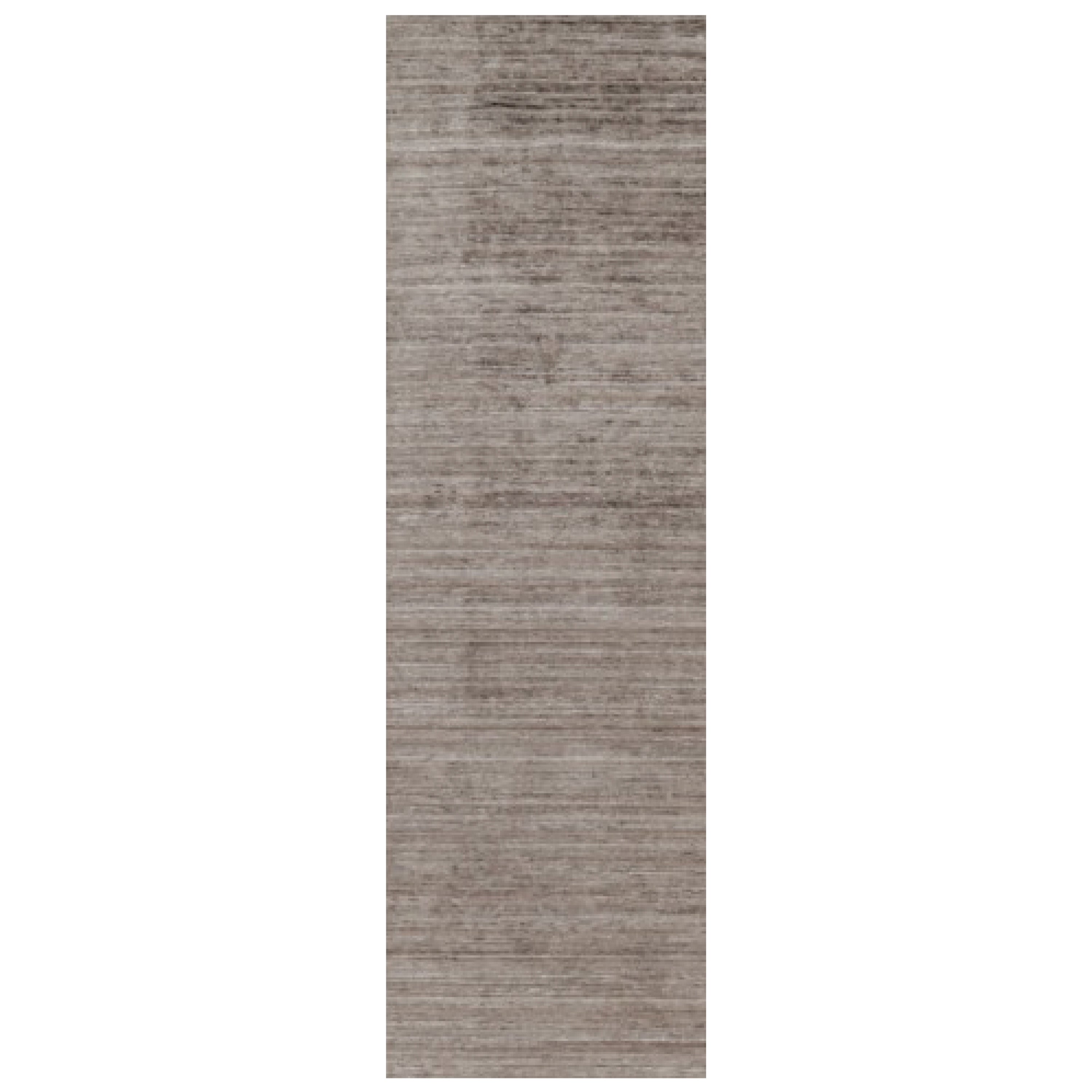 Rug & Kilim’s Oversized Textural Rug In Solid Beige-Brown Tones and Striae