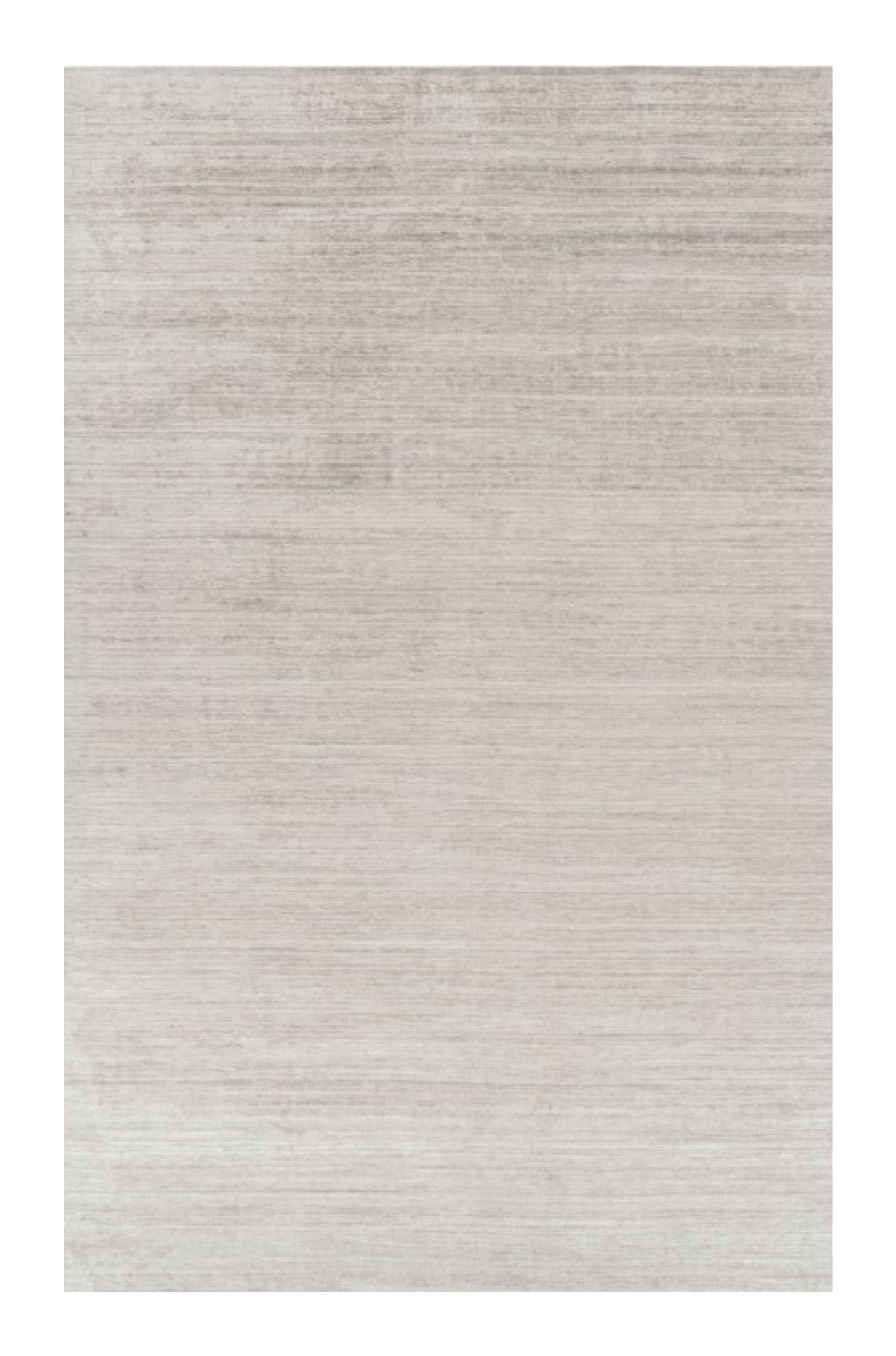Rug & Kilim’s Oversized Textural Rug In Solid Taupe and White Tones and Striae For Sale