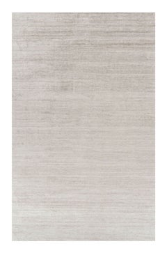 Rug & Kilim’s Oversized Textural Rug In Solid Taupe and White Tones and Striae