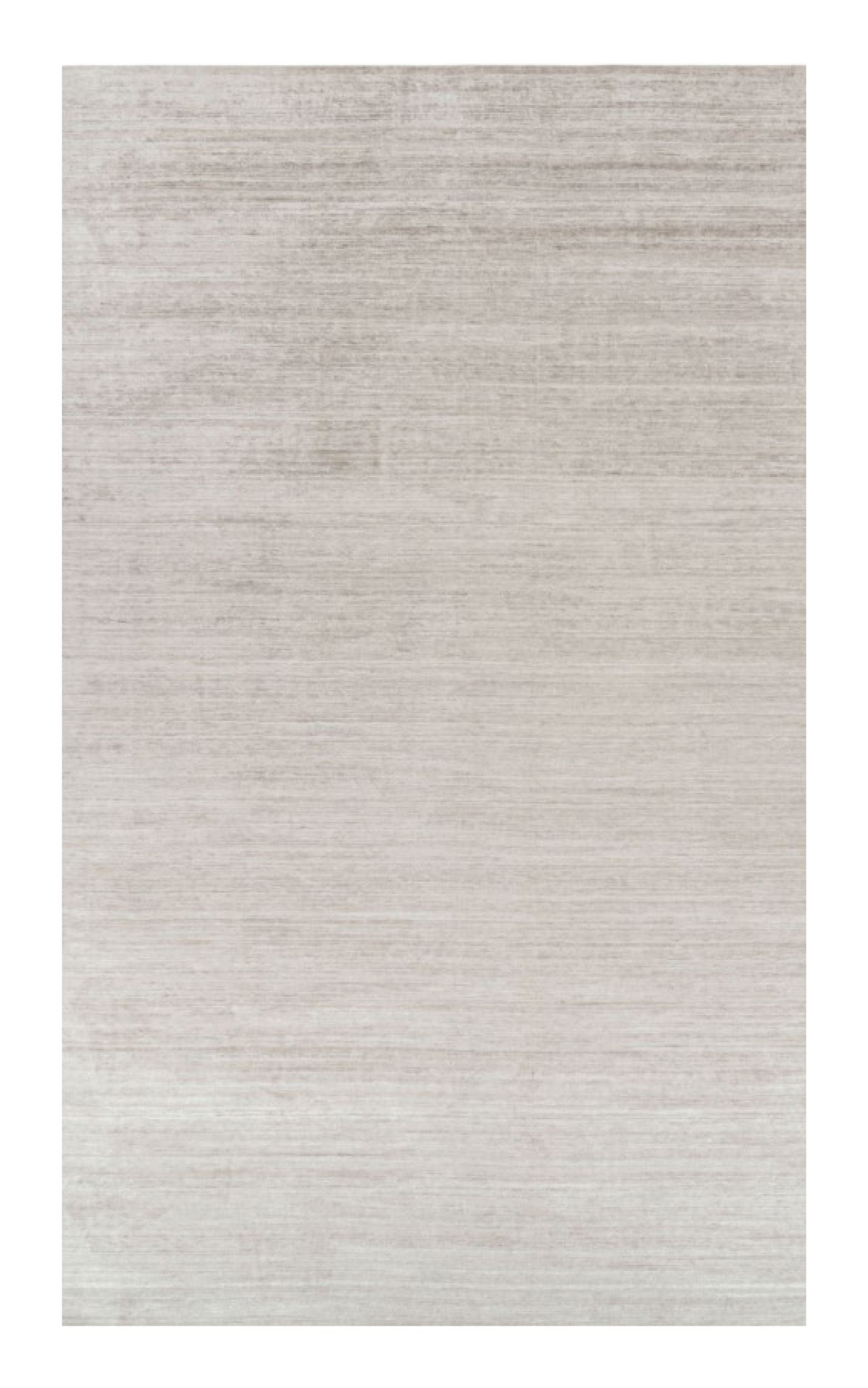 Rug & Kilim’s Oversized Textural Rug In Solid Taupe and White Tones and Striae For Sale