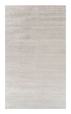 Rug & Kilim’s Oversized Textural Rug In Solid Taupe and White Tones and Striae