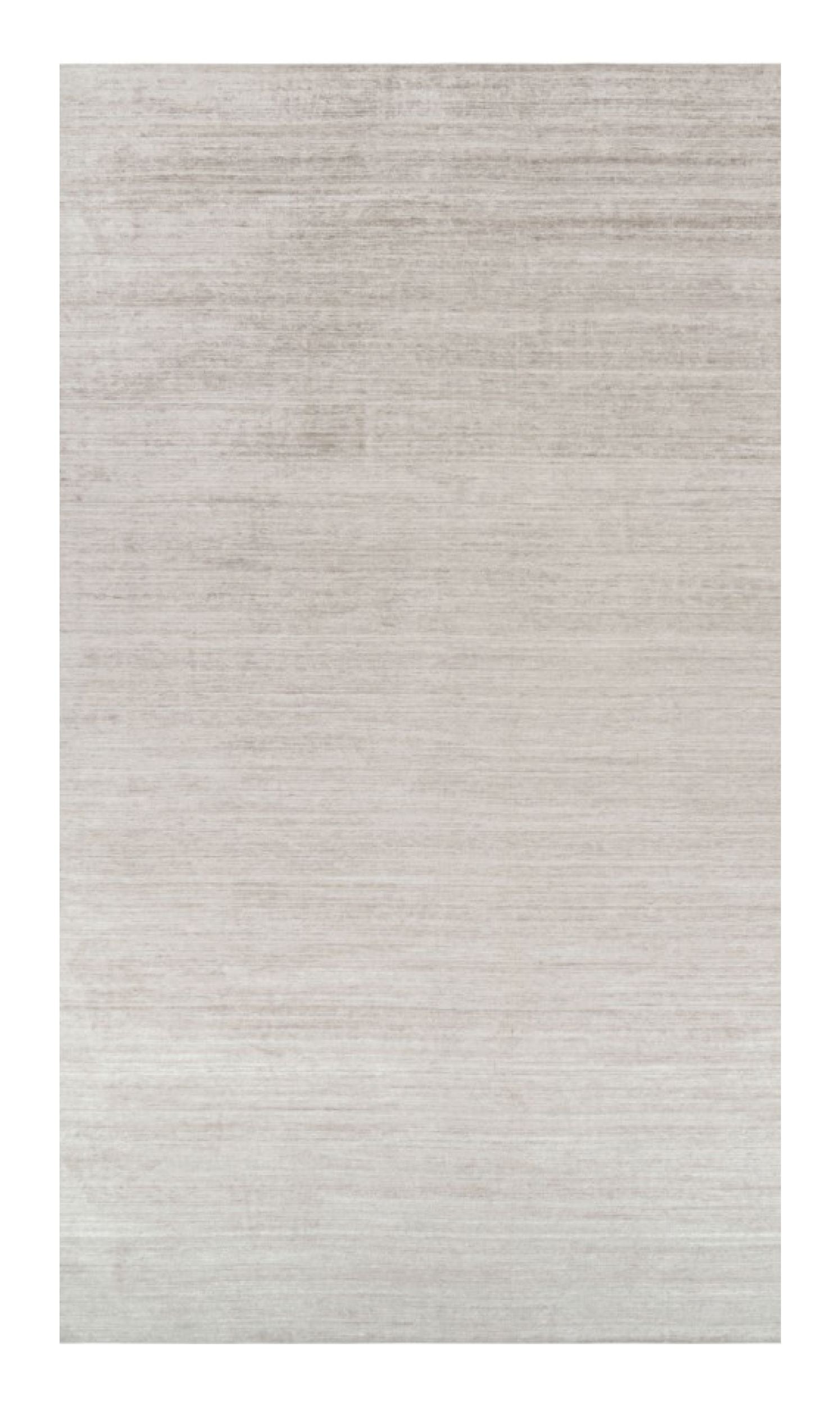 Rug & Kilim’s Oversized Textural Rug In Solid Taupe and White Tones and Striae For Sale