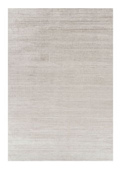 Rug & Kilim’s Oversized Textural Rug In Solid Taupe and White Tones and Striae