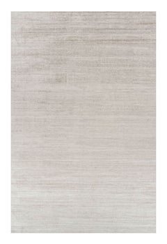 Rug & Kilim’s Oversized Textural Rug In Solid Taupe and White Tones and Striae