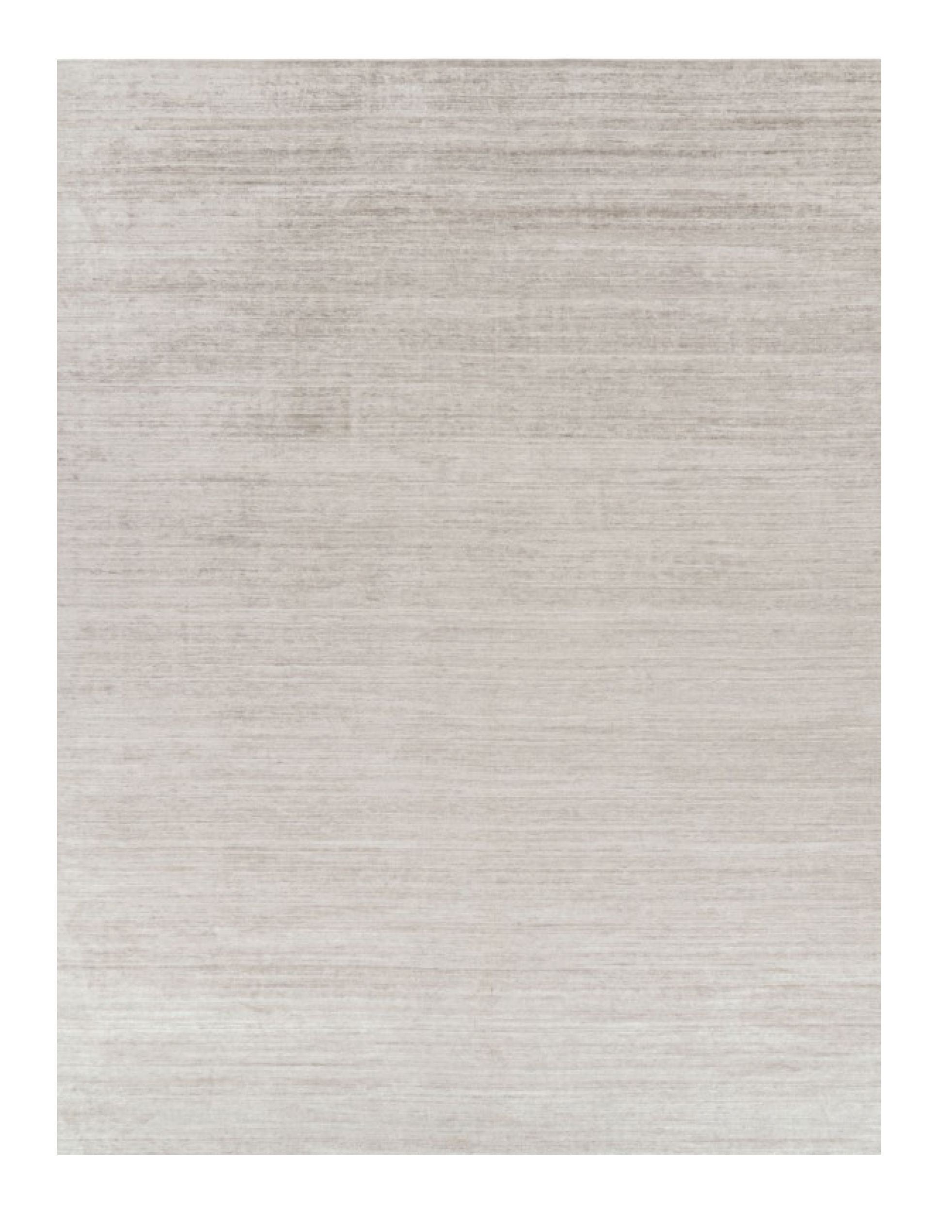 Rug & Kilim’s Oversized Textural Rug In Solid Taupe and White Tones and Striae