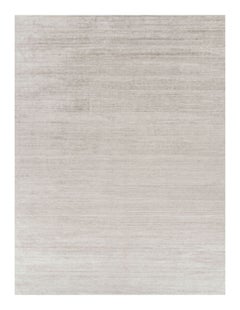 Rug & Kilim’s Oversized Textural Rug In Solid Taupe and White Tones and Striae