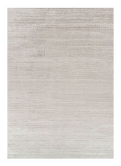 Rug & Kilim’s Oversized Textural Rug In Solid Taupe and White Tones and Striae
