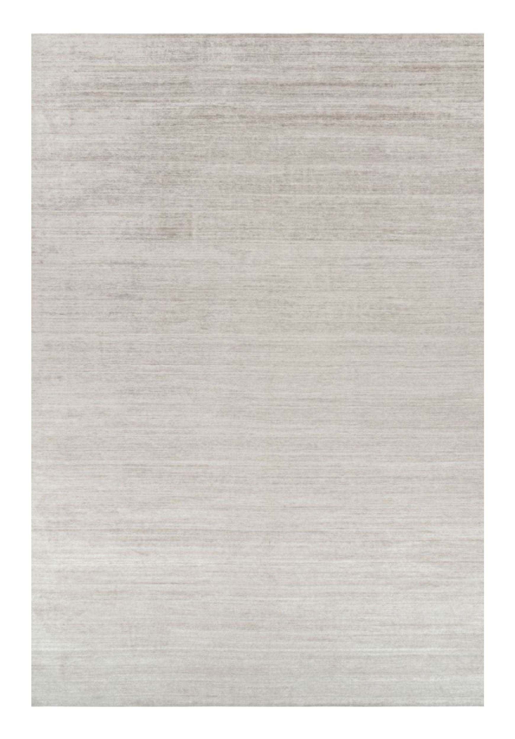 Rug & Kilim’s Oversized Textural Rug In Solid Taupe and White Tones and Striae