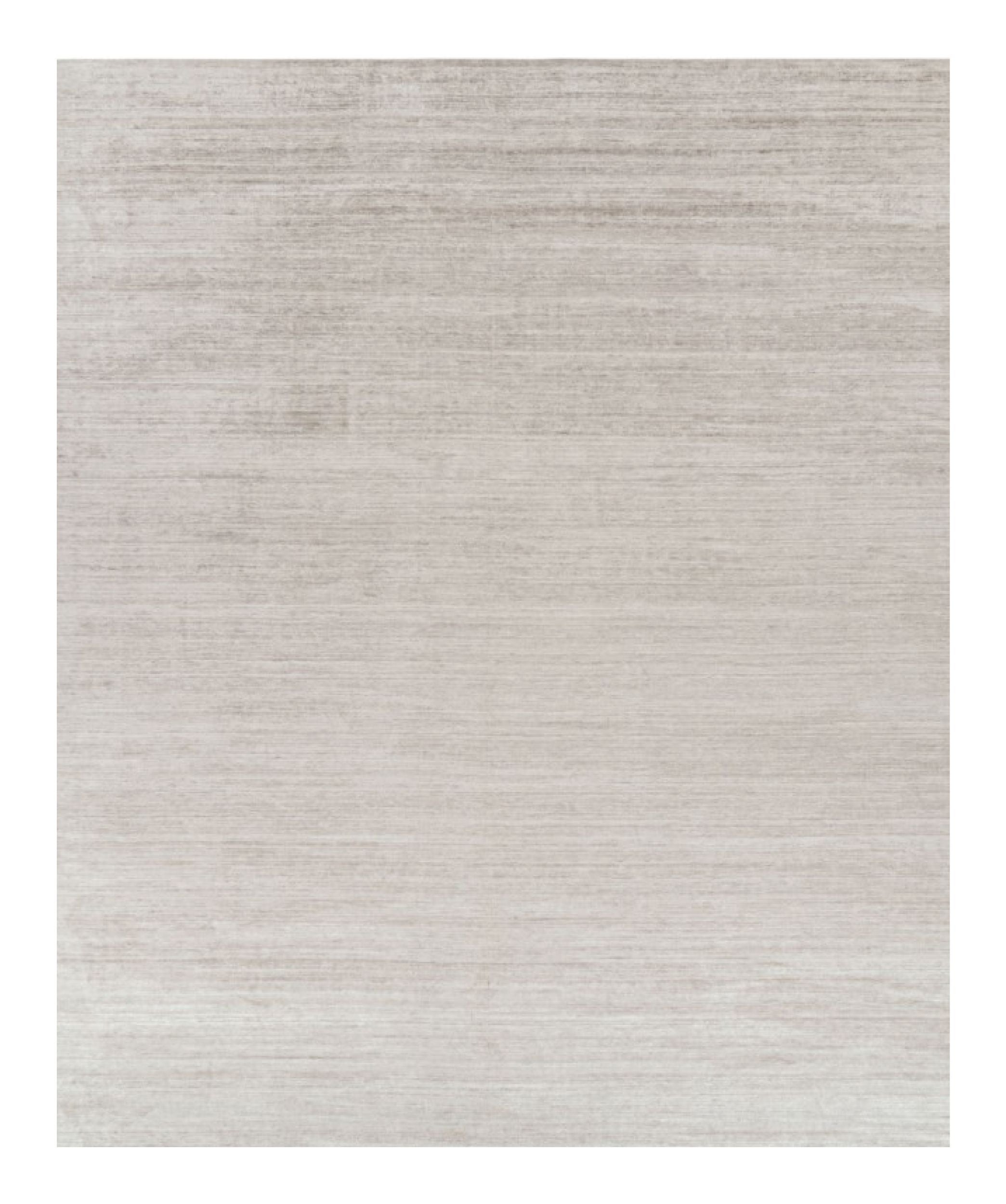 Rug & Kilim’s Oversized Textural Rug In Solid Taupe and White Tones and Striae