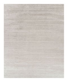 Rug & Kilim’s Oversized Textural Rug In Solid Taupe and White Tones and Striae