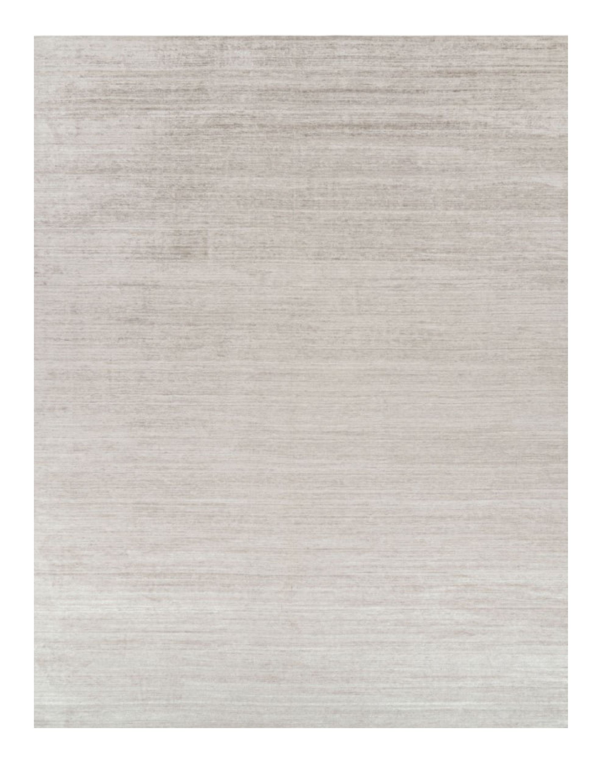 Rug & Kilim’s Oversized Textural Rug In Solid Taupe and White Tones and Striae