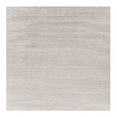 Rug & Kilim’s Oversized Textural Rug In Solid Taupe and White Tones and Striae