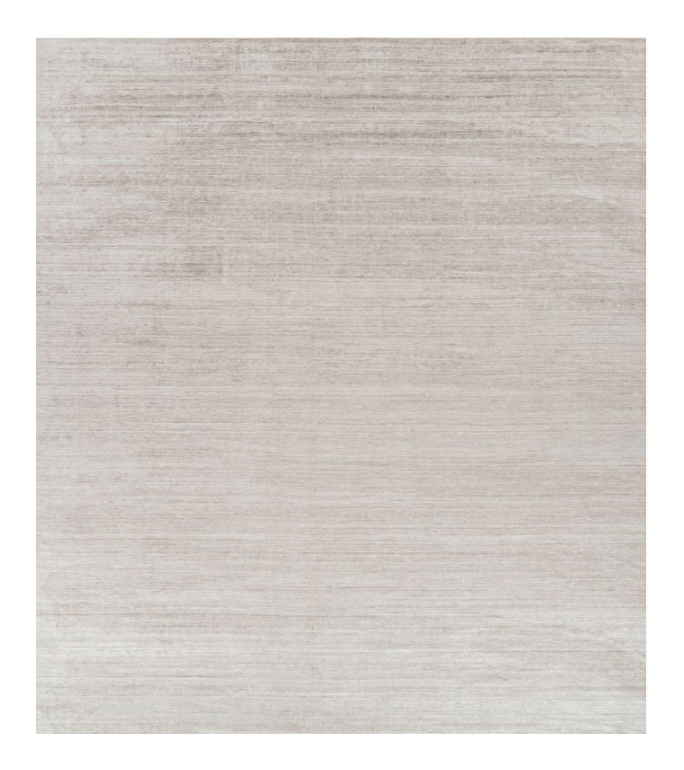 Rug & Kilim’s Oversized Textural Rug In Solid Taupe and White Tones and Striae
