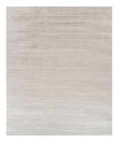 Rug & Kilim’s Oversized Textural Rug In Solid Taupe and White Tones and Striae