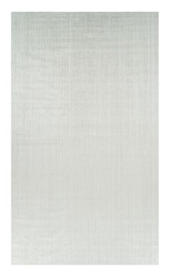 Rug & Kilim’s Oversized Textural Rug In Solid White and Silver-Gray Striae