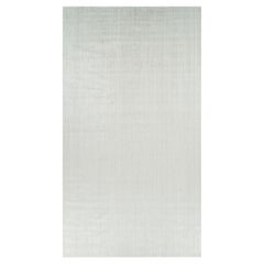 Rug & Kilim’s Oversized Textural Rug In Solid White and Silver-Gray Striae