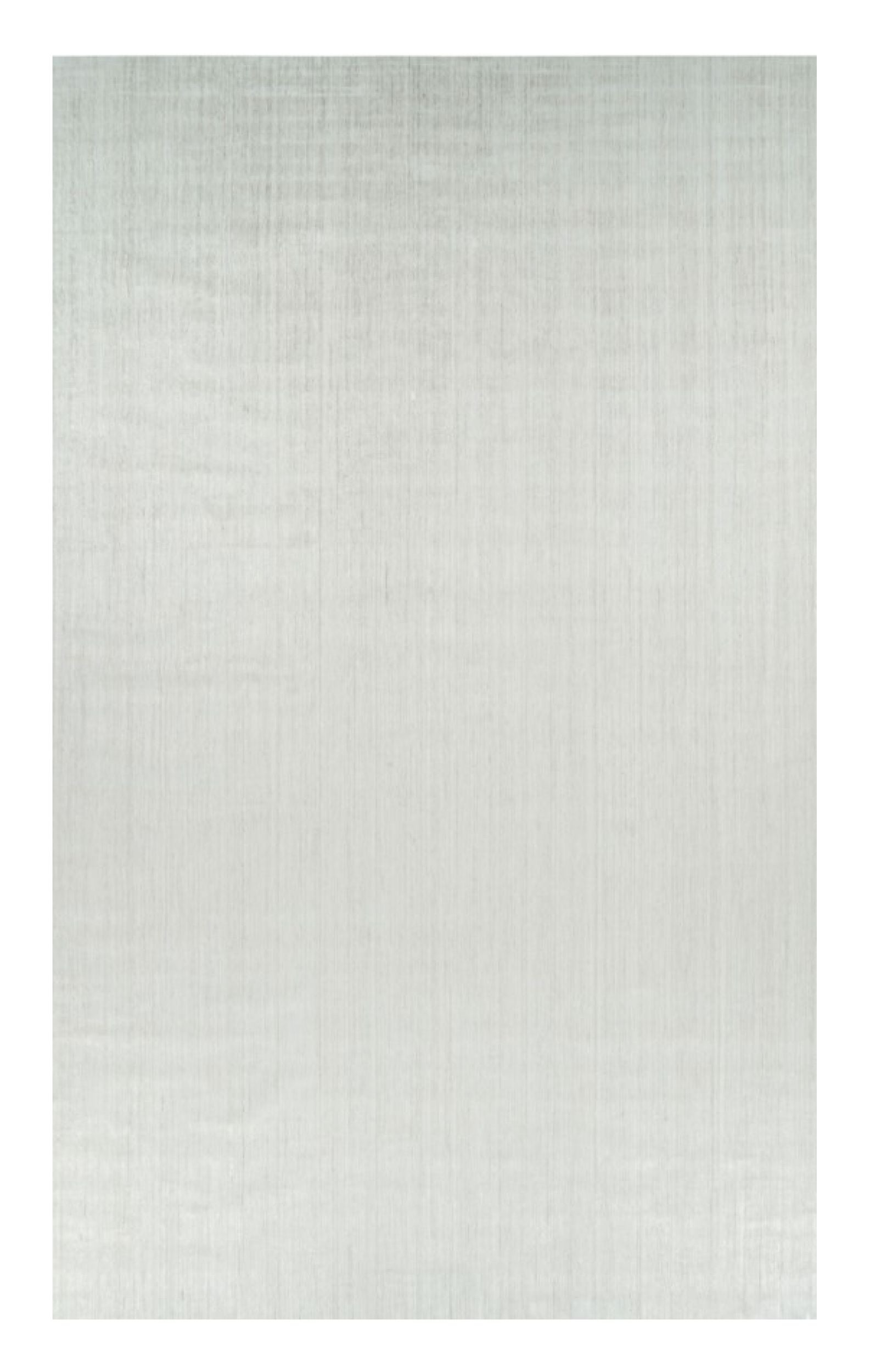 Rug & Kilim’s Oversized Textural Rug In Solid White and Silver-Gray Striae