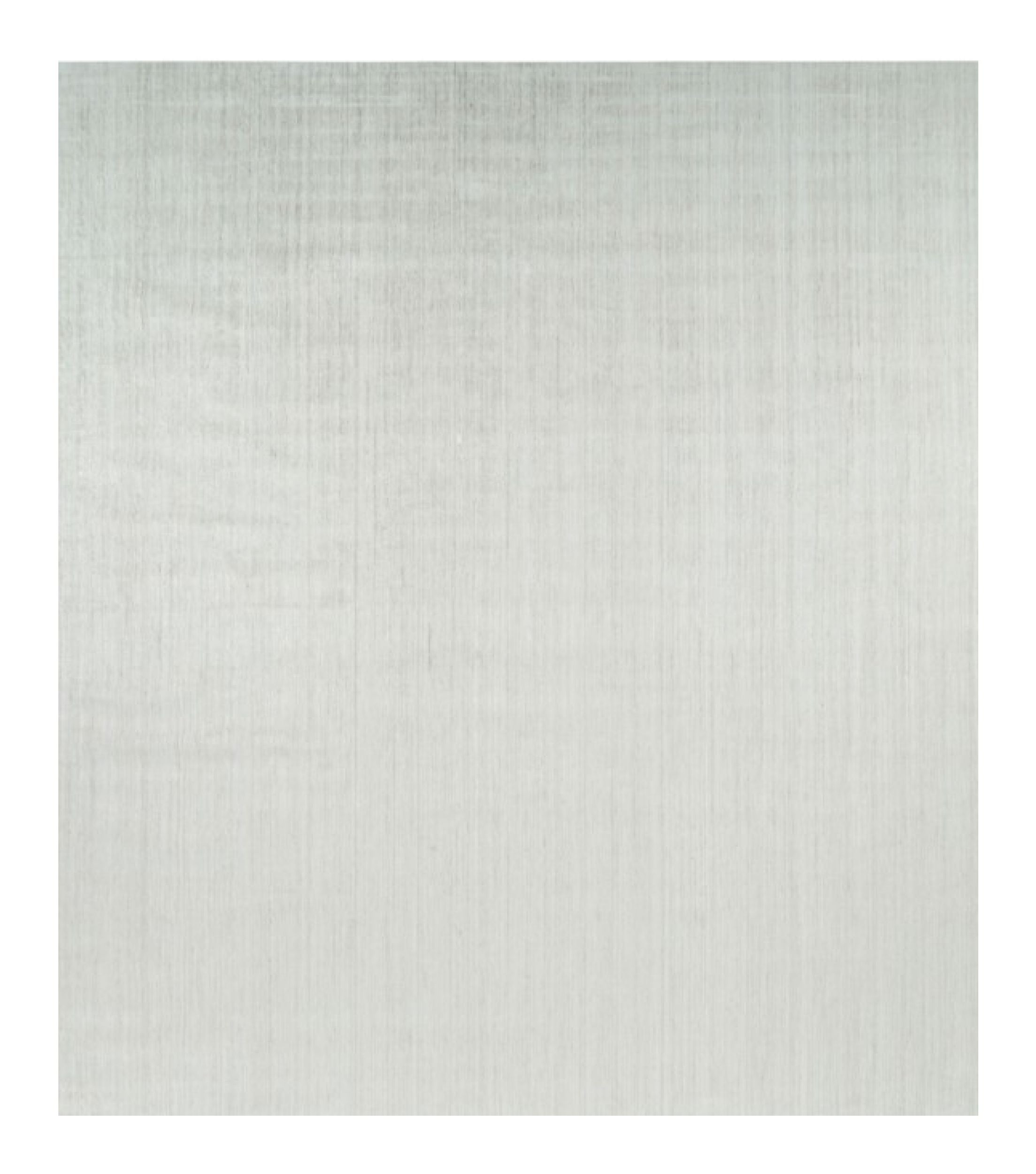 Rug & Kilim’s Oversized Textural Rug In Solid White and Silver-Gray Striae