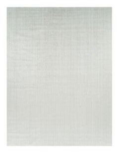 Rug & Kilim’s Oversized Textural Rug In Solid White and Silver-Gray Striae