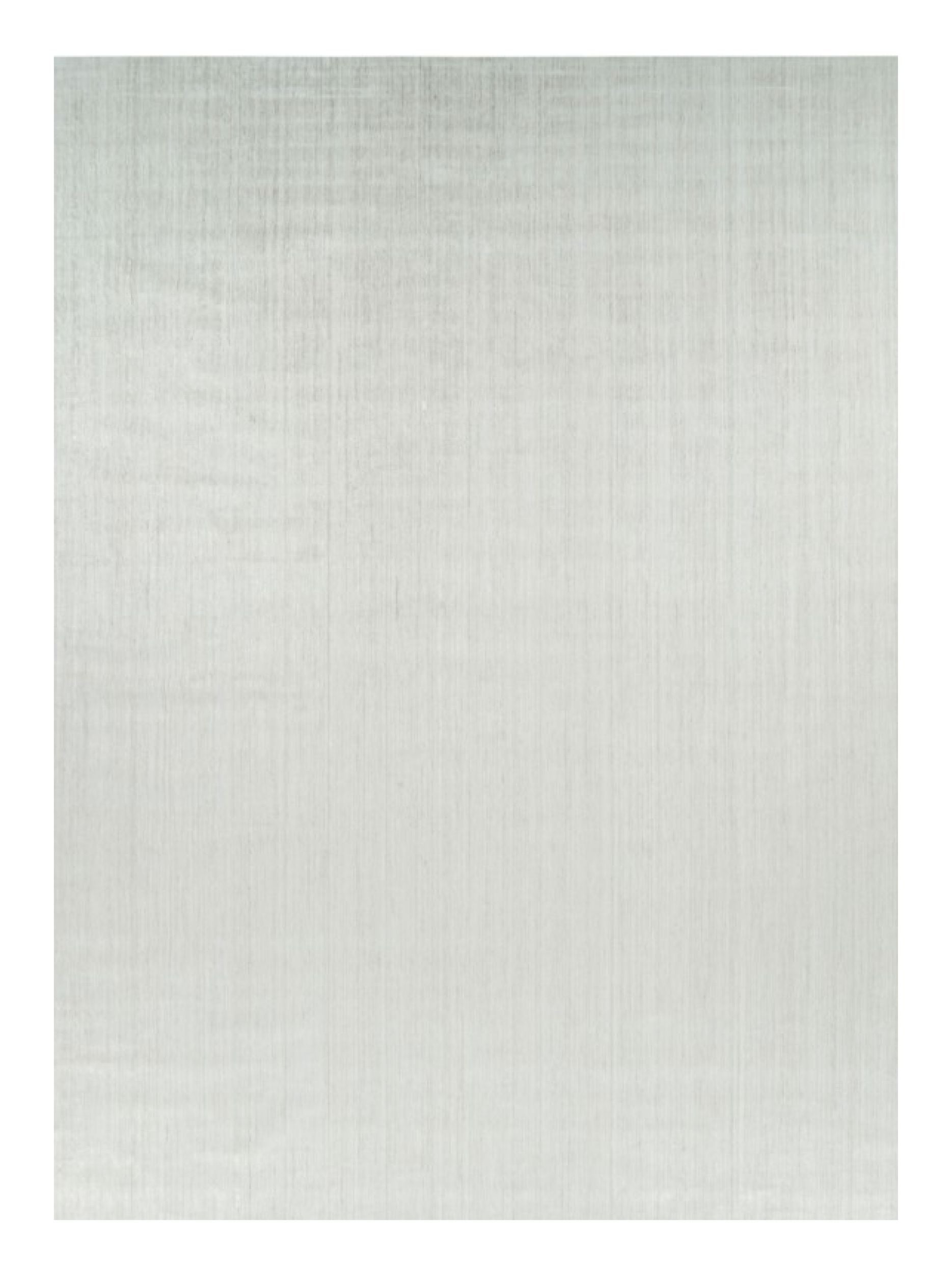 Rug & Kilim’s Oversized Textural Rug In Solid White and Silver-Gray Striae