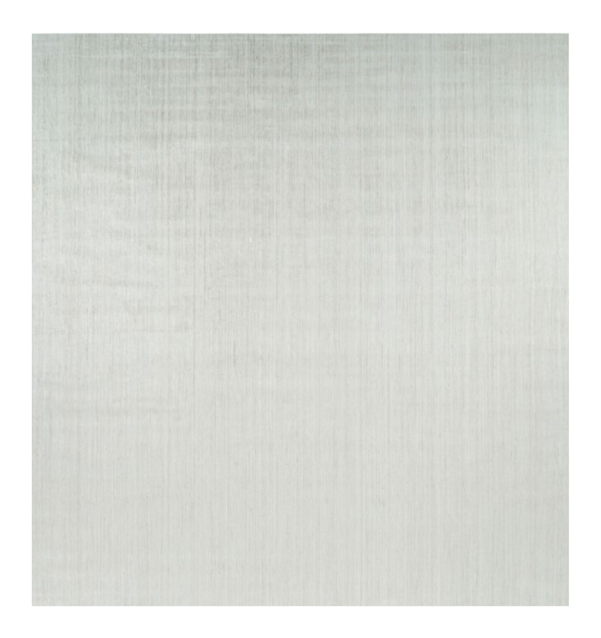Rug & Kilim’s Oversized Textural Rug In Solid White and Silver-Gray Striae