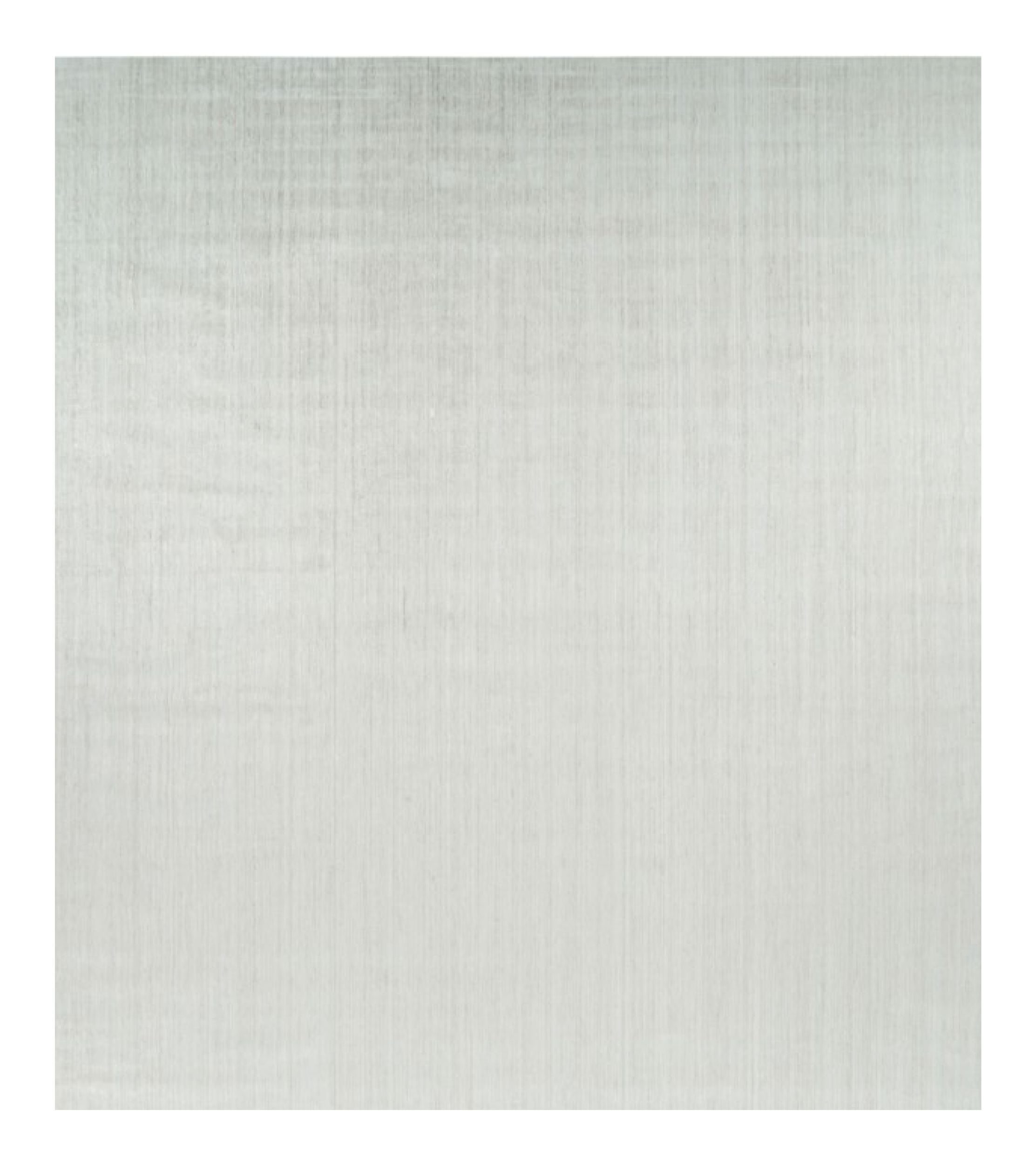 Rug & Kilim’s Oversized Textural Rug In Solid White and Silver-Gray Striae