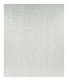 Rug & Kilim’s Oversized Textural Rug In Solid White and Silver-Gray Striae