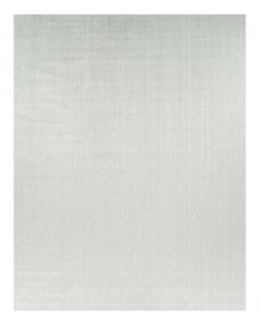 Rug & Kilim’s Oversized Textural Rug In Solid White and Silver-Gray Striae
