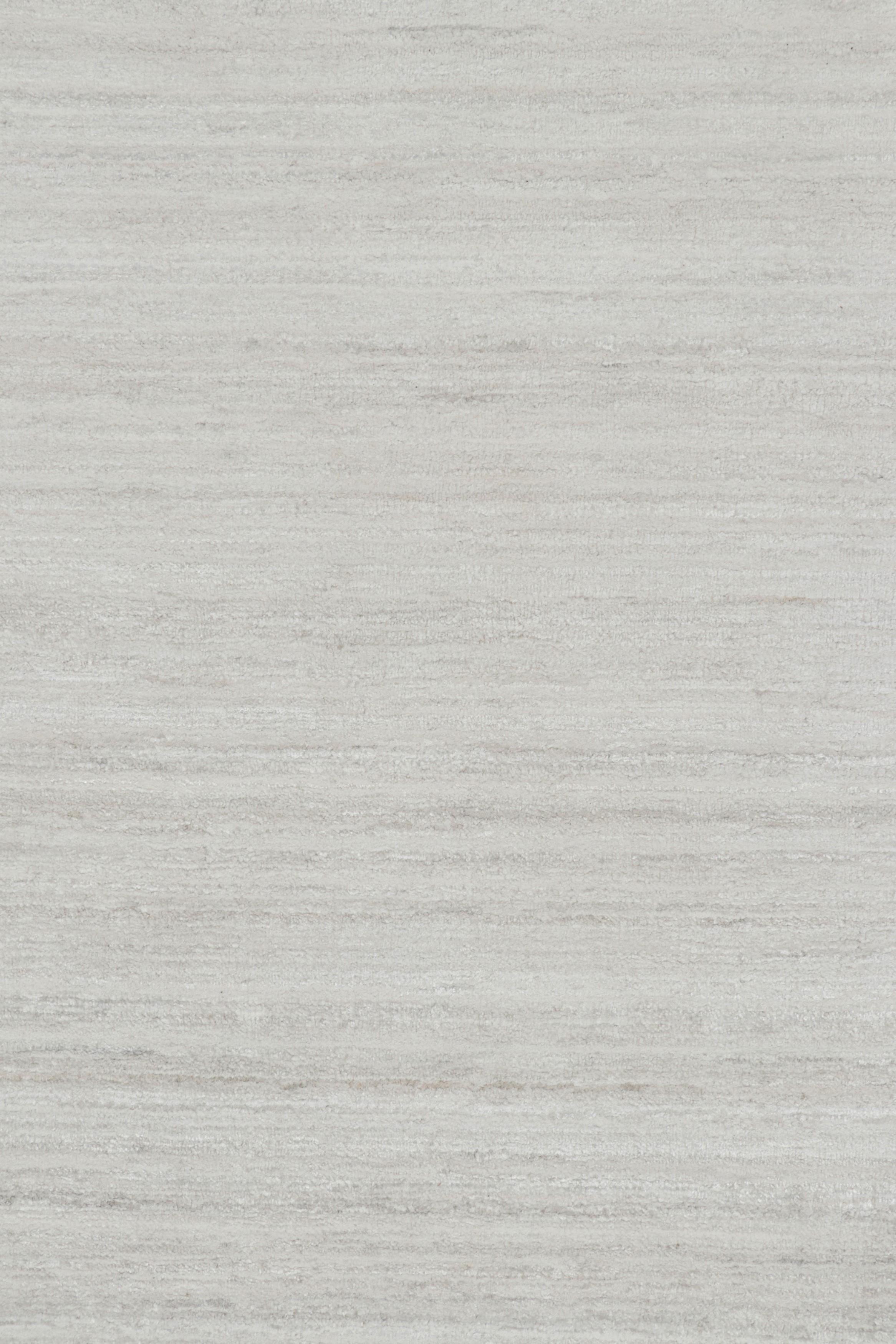 Rug & Kilim’s Oversized Textural Rug In Solid White, Gray and Cream Striae In New Condition For Sale In Long Island City, NY