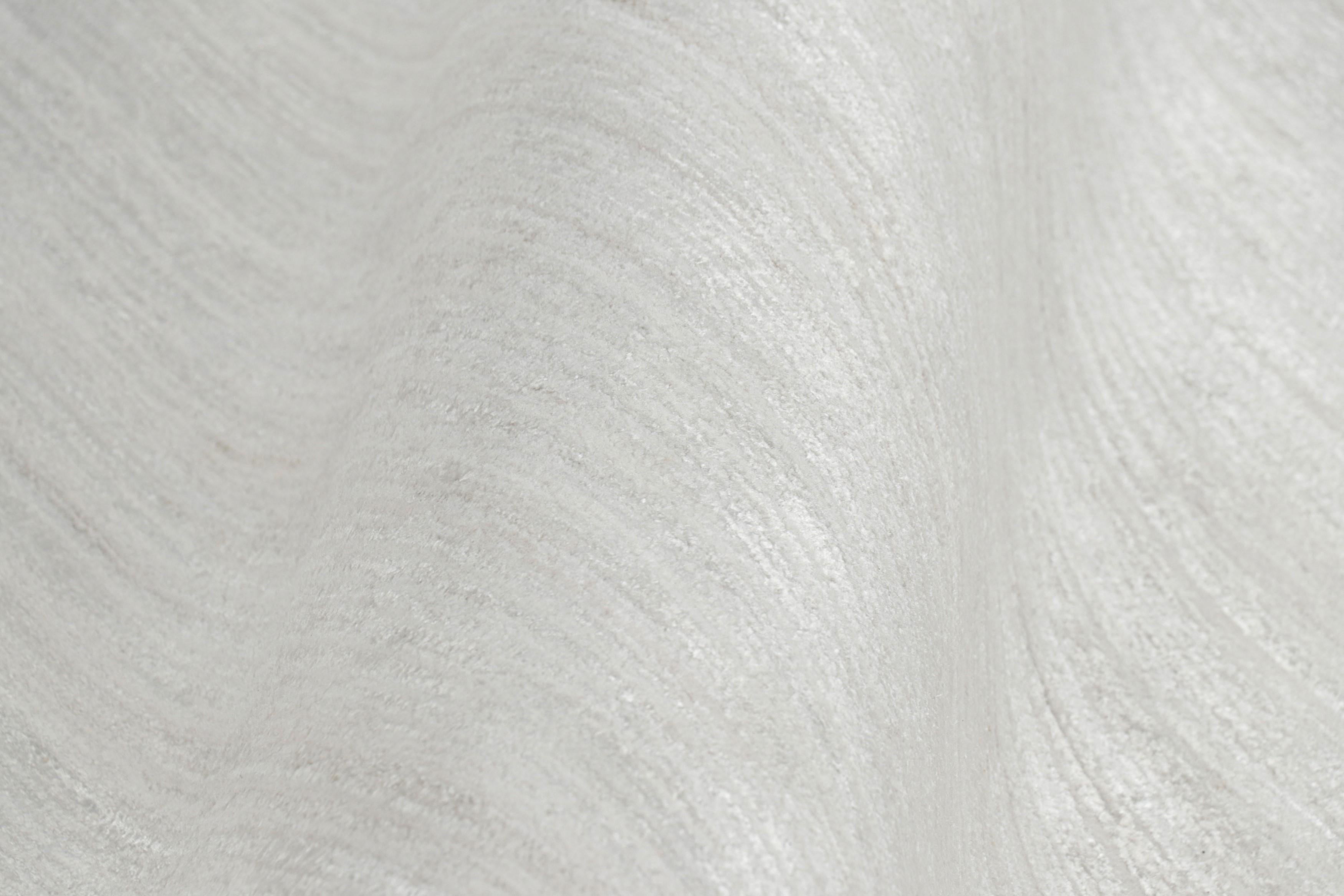 Contemporary Rug & Kilim’s Oversized Textural Rug In Solid White, Gray and Cream Striae For Sale