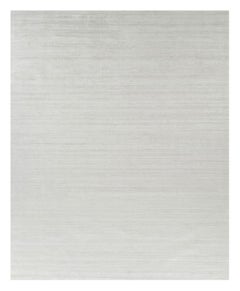 Rug & Kilim’s Oversized Textural Rug In Solid White, Gray and Cream Striae