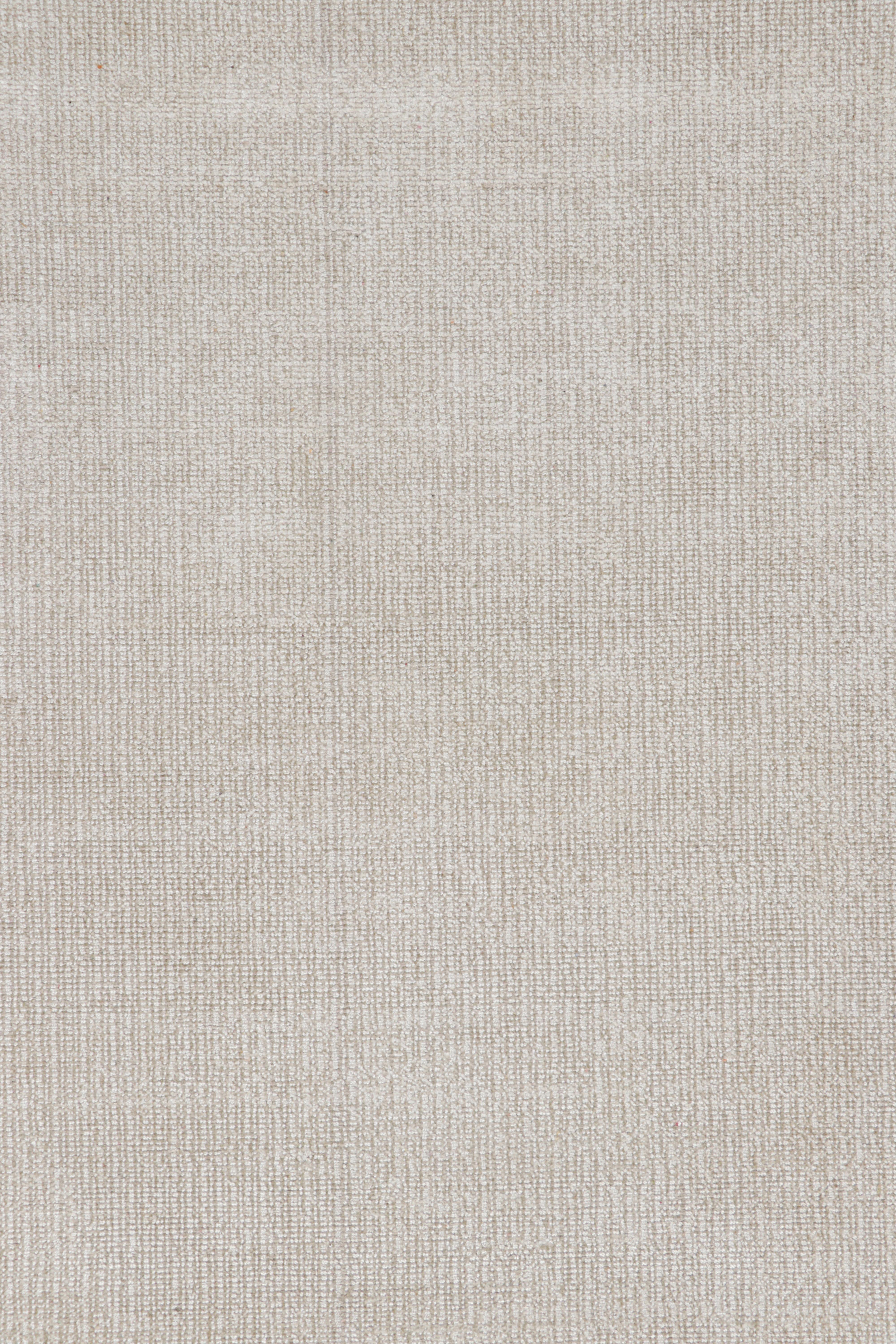 Rug & Kilim’s Oversized Textural Rug in White and Beige Tones & Striae