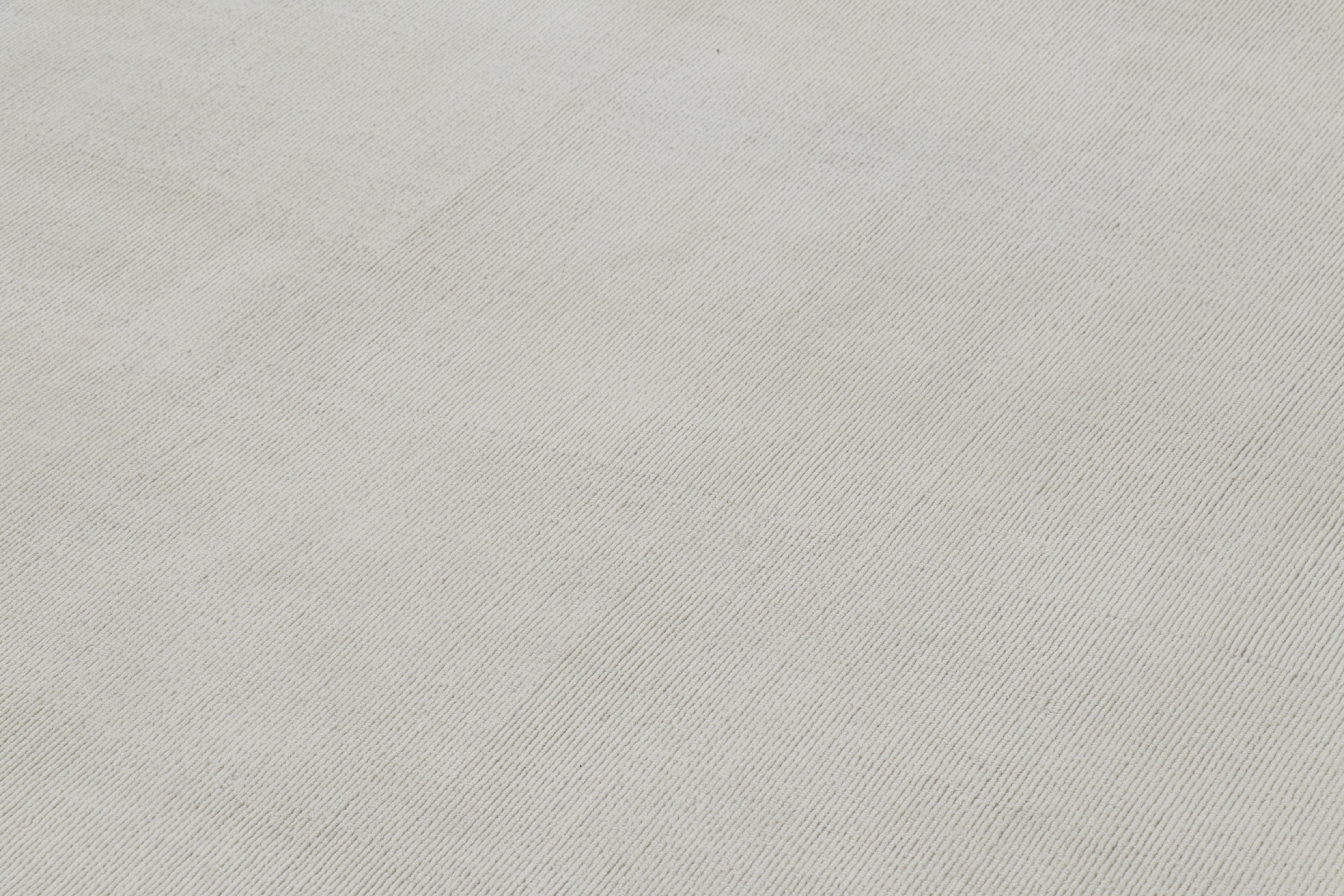 Modern Rug & Kilim’s Oversized Textural Rug in White Tones and Striae For Sale