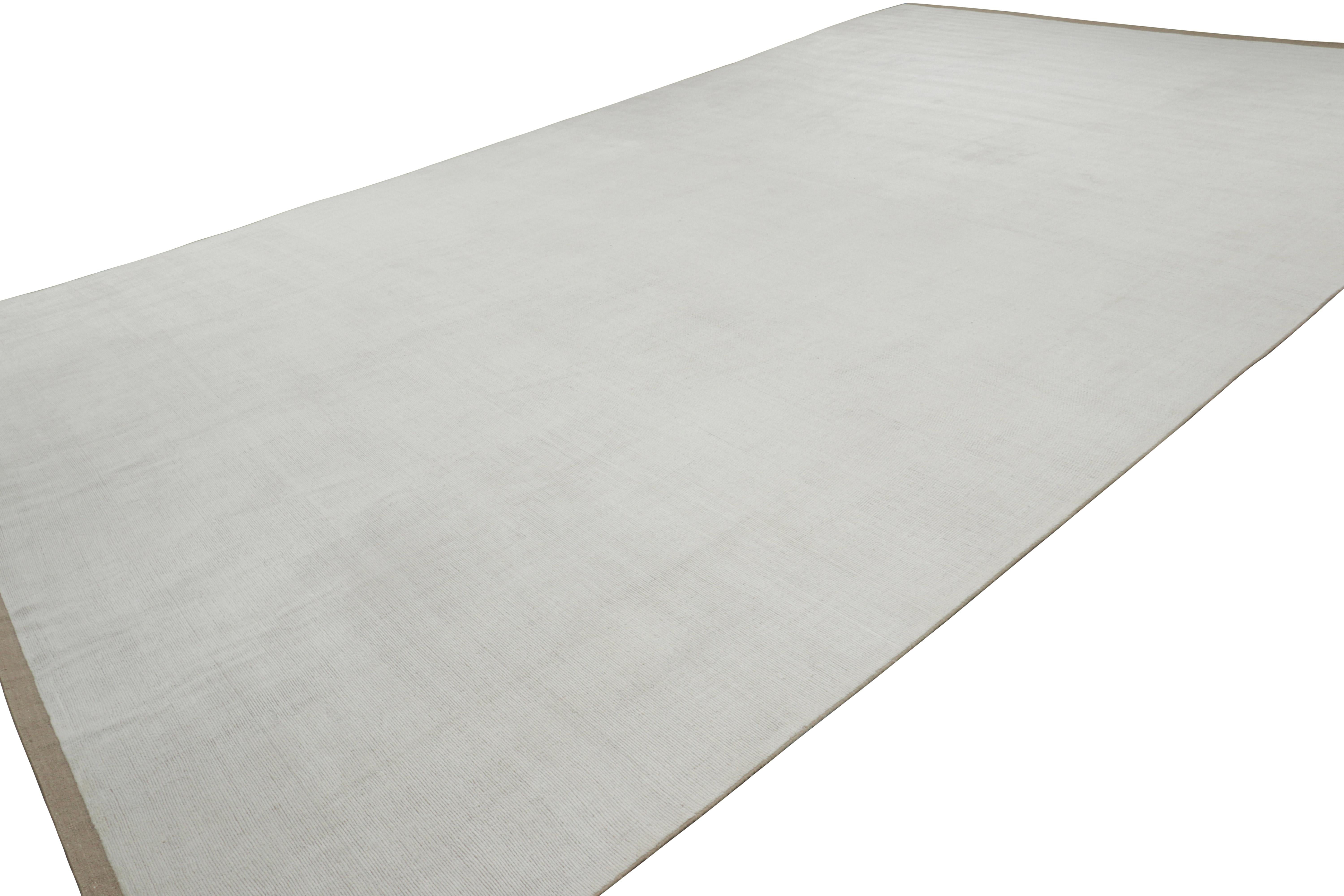 Hand-Knotted Rug & Kilim’s Oversized Textural Rug in White Tones and Striae For Sale