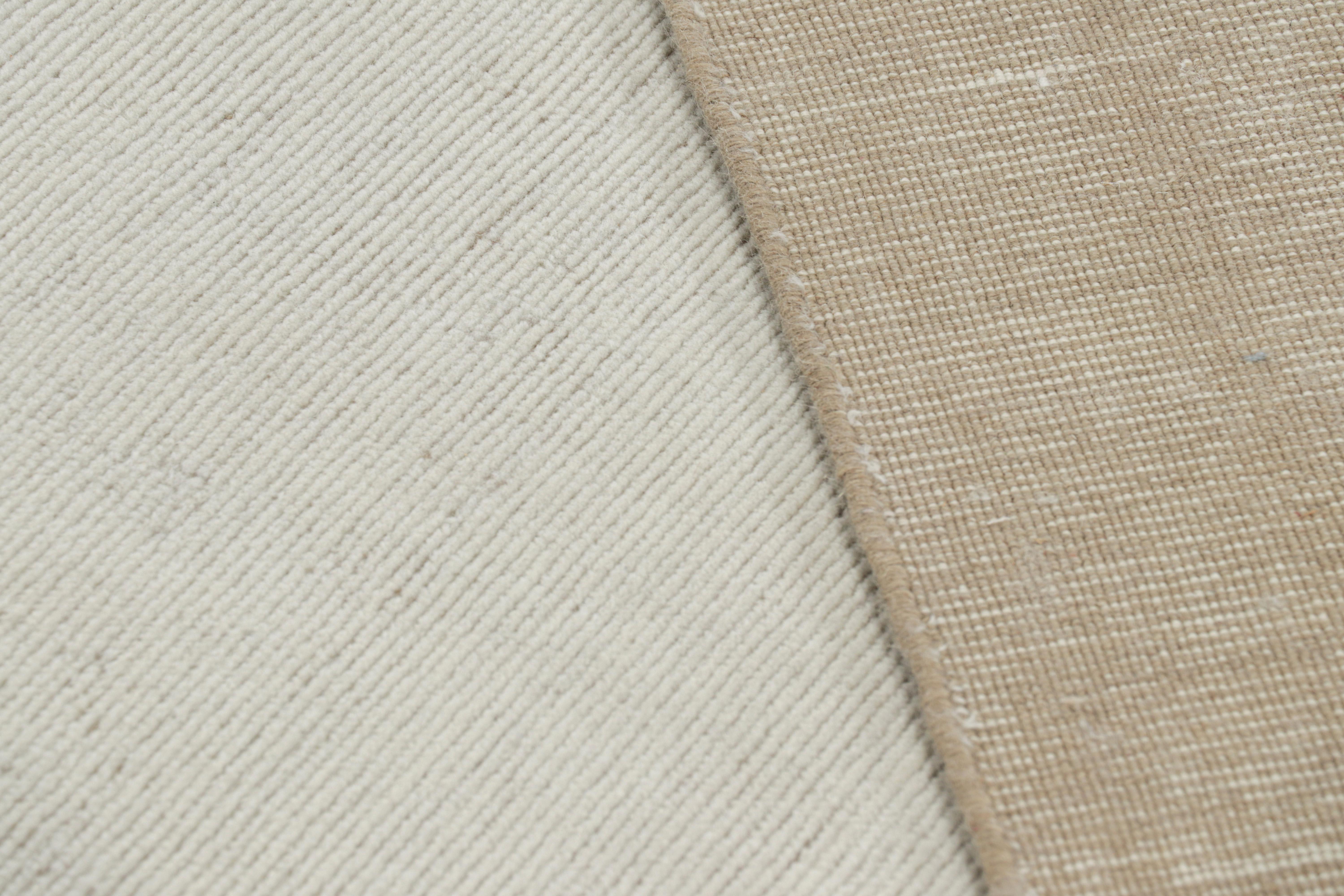 Contemporary Rug & Kilim’s Oversized Textural Rug in White Tones and Striae For Sale