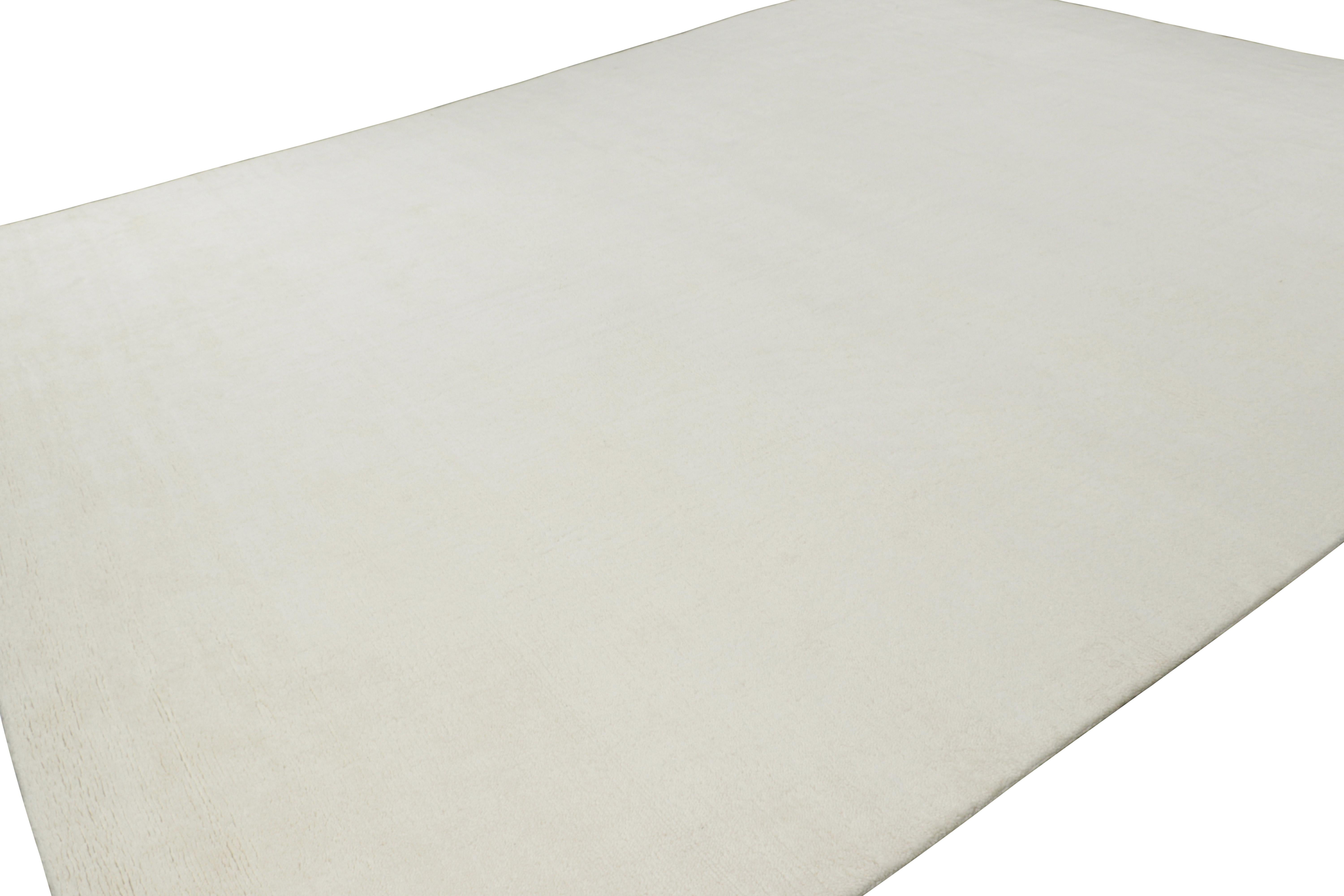 Hand-Knotted Rug & Kilim’s Oversized Textural Rug in Simple, Solid Cream White Tones For Sale